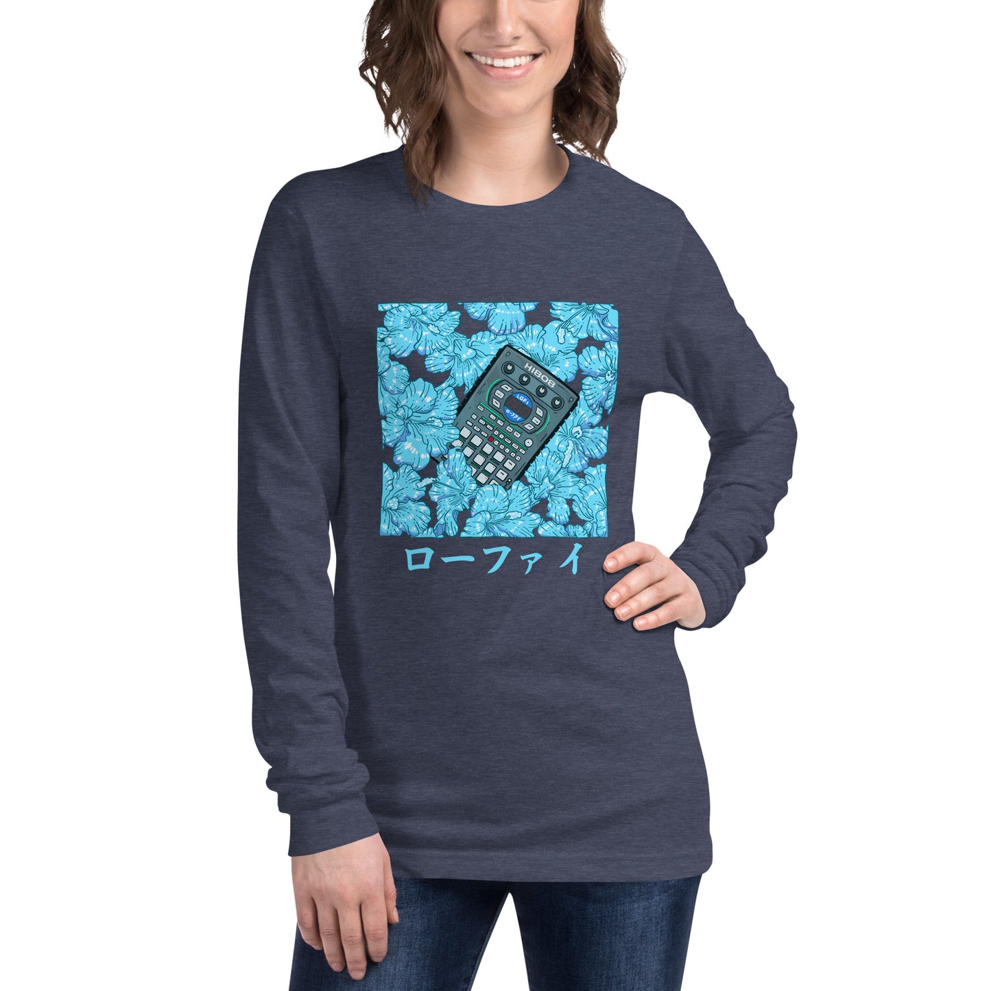 Blue Hibiscus Lo-Fi Unisex Long Sleeve Tee