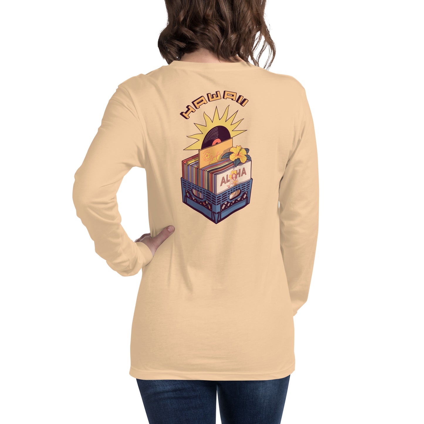 Hawaii Vinyl Records Unisex Long Sleeve Tee