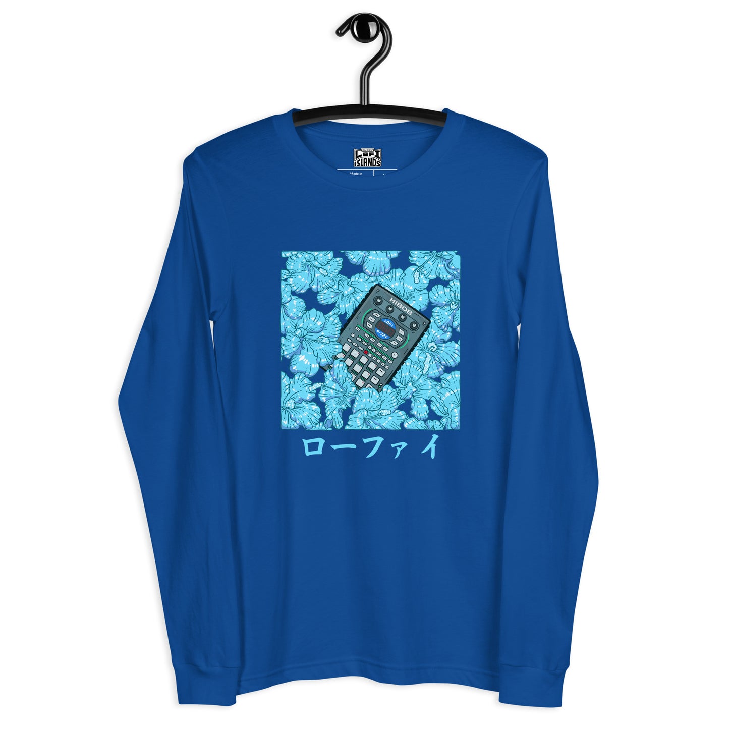 Blue Hibiscus Lo-Fi Unisex Long Sleeve Tee