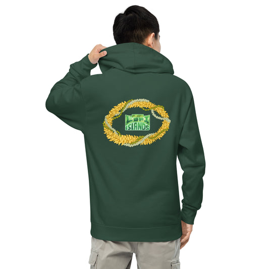 Lo-Fi Islands Lei Unisex Green Midweight Hoodie