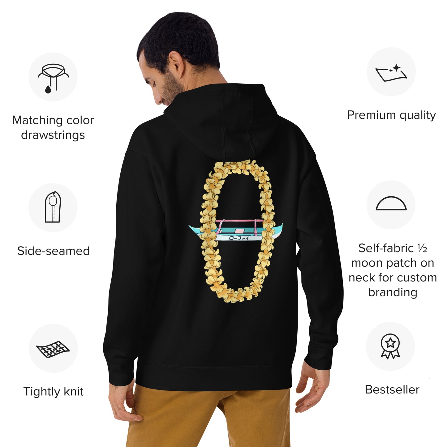 Puakenikeni Lo-Fi Lei Unisex Hoodie