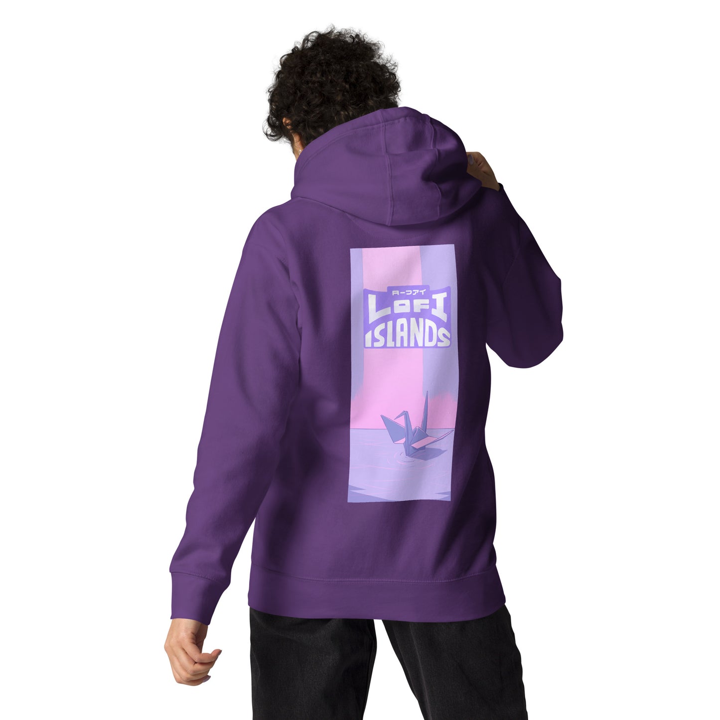 Purple Origami Crane Unisex Hoodie