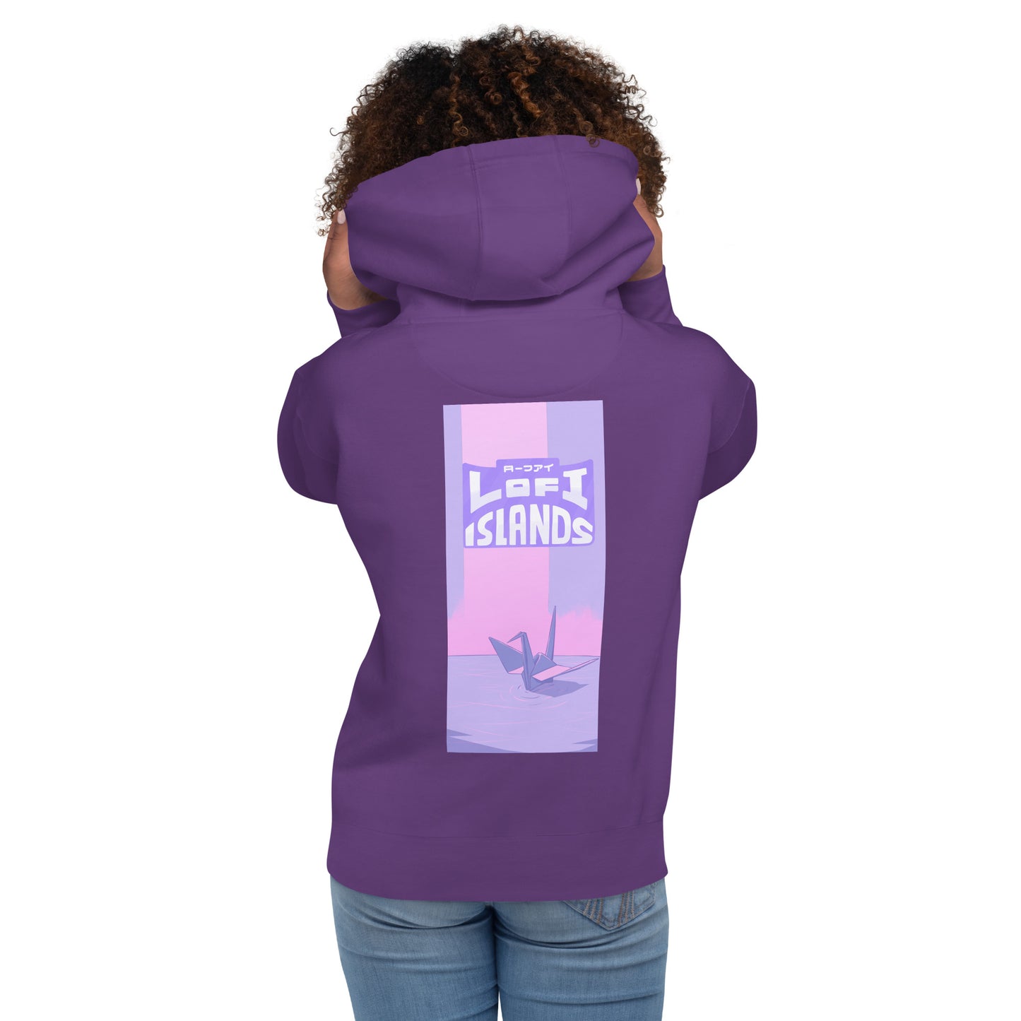 Purple Origami Crane Unisex Hoodie