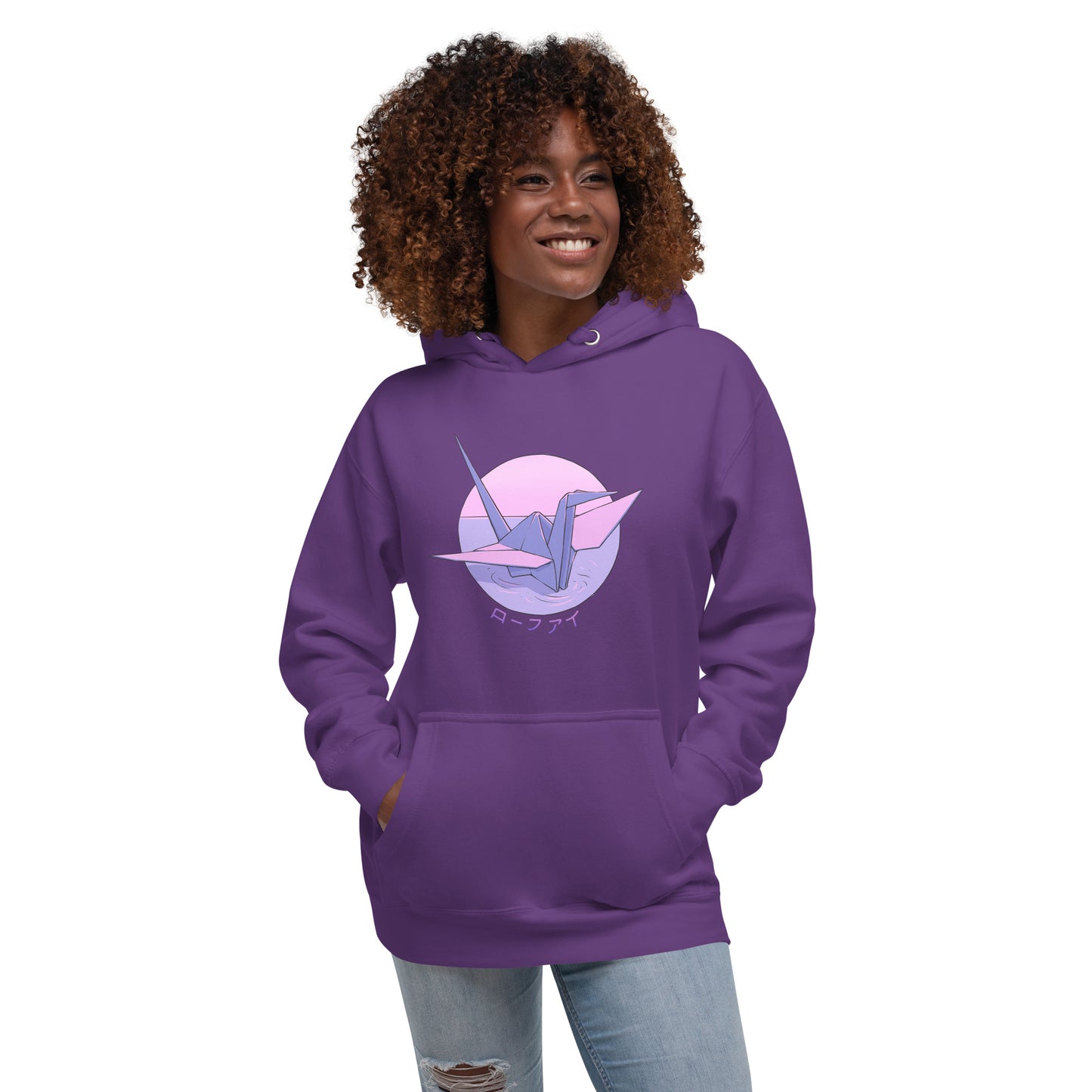 Purple Origami Crane Unisex Hoodie