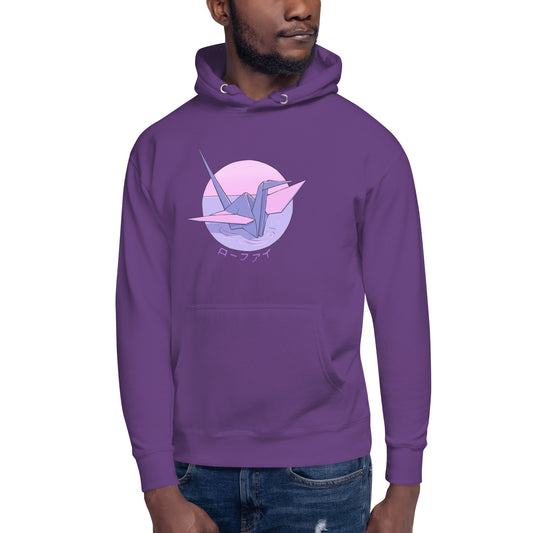 Purple Origami Crane Unisex Hoodie