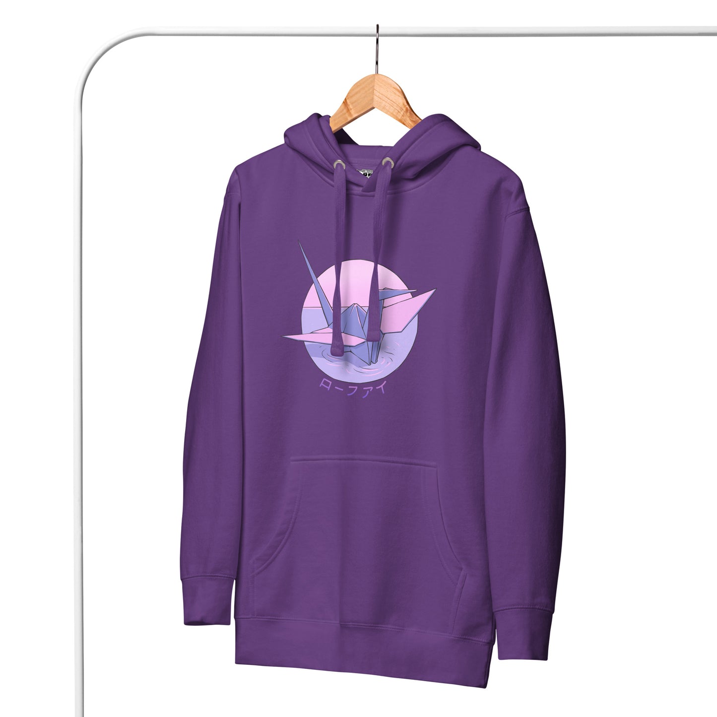 Purple Origami Crane Unisex Hoodie