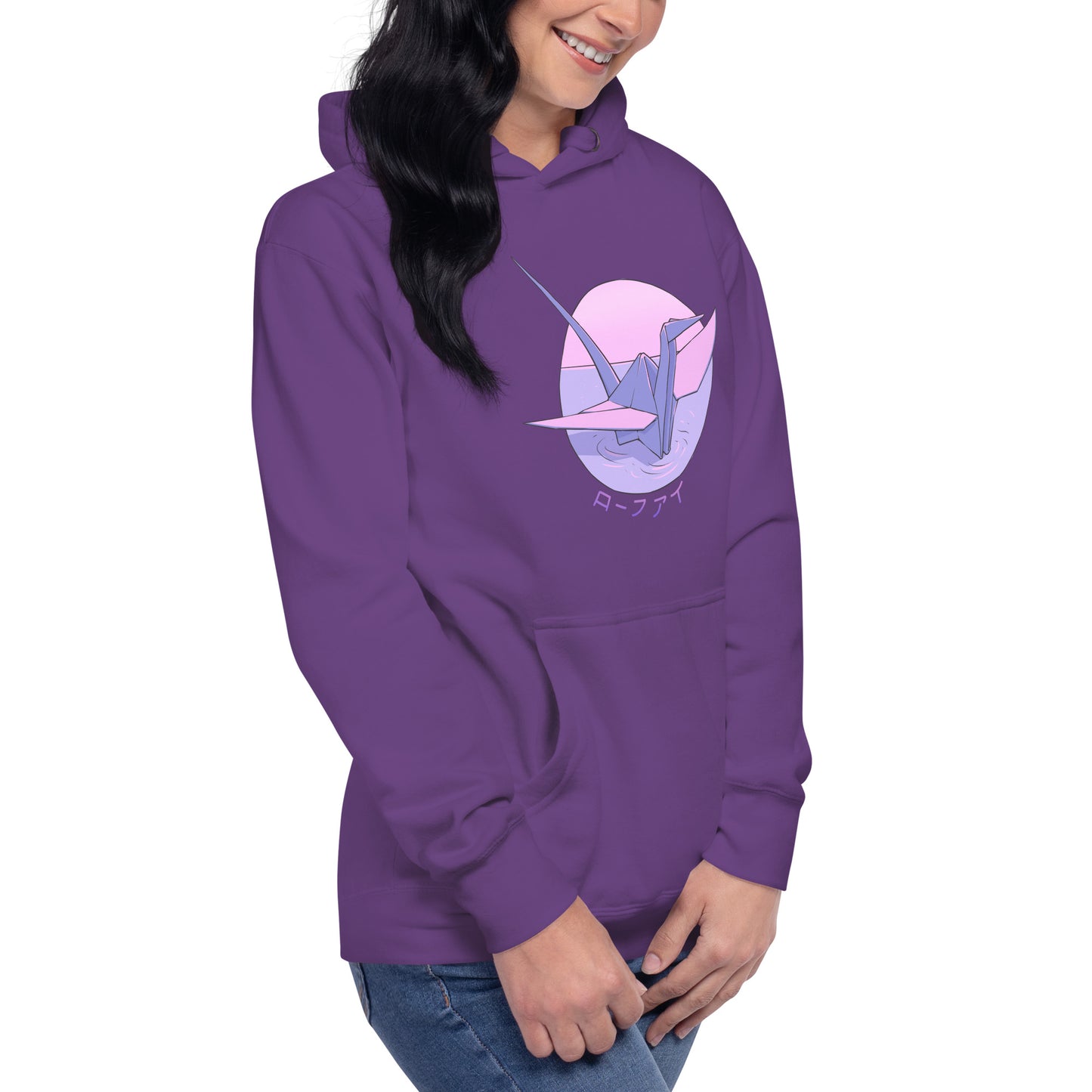 Purple Origami Crane Unisex Hoodie