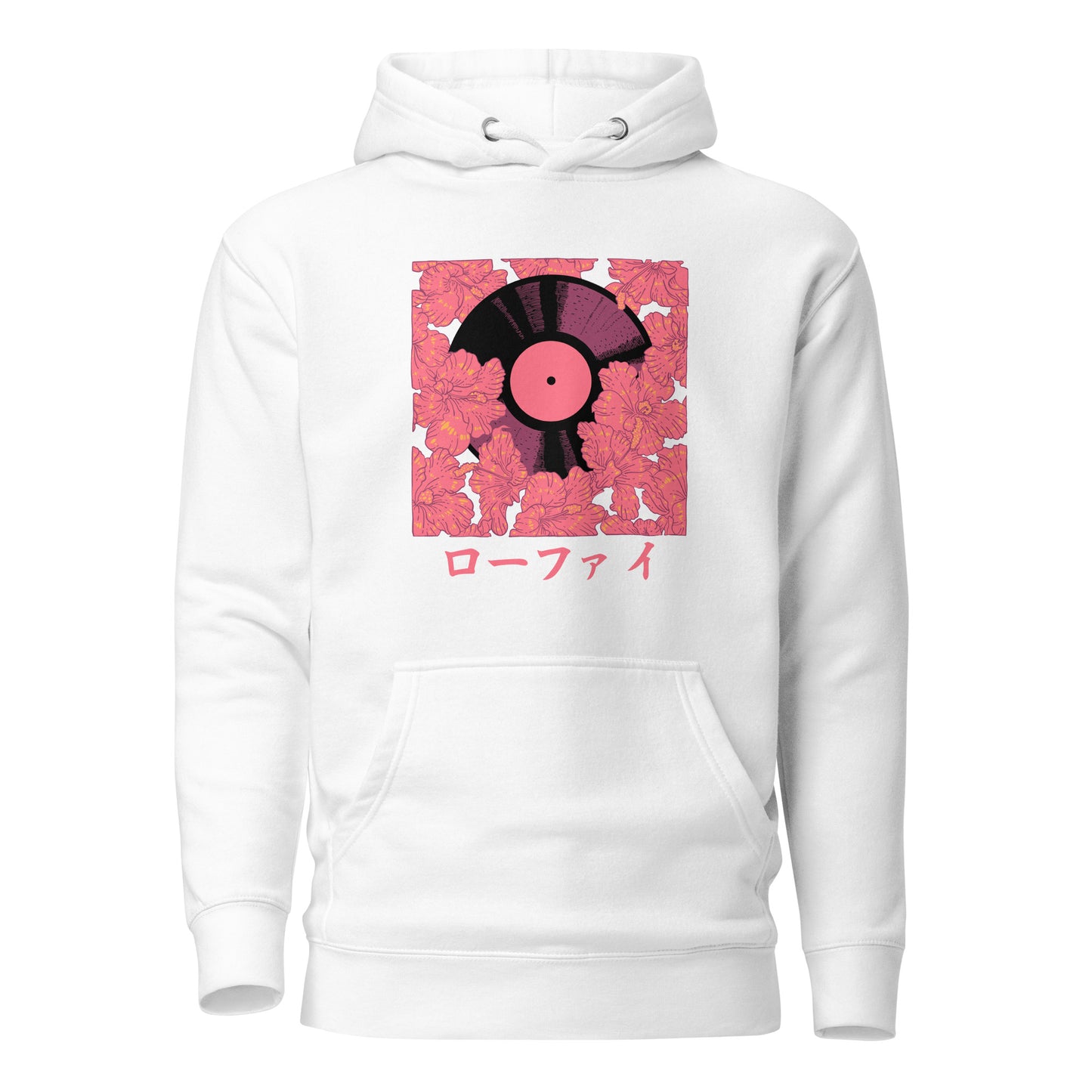 Red Hibiscus Vinyl Unisex Hoodie