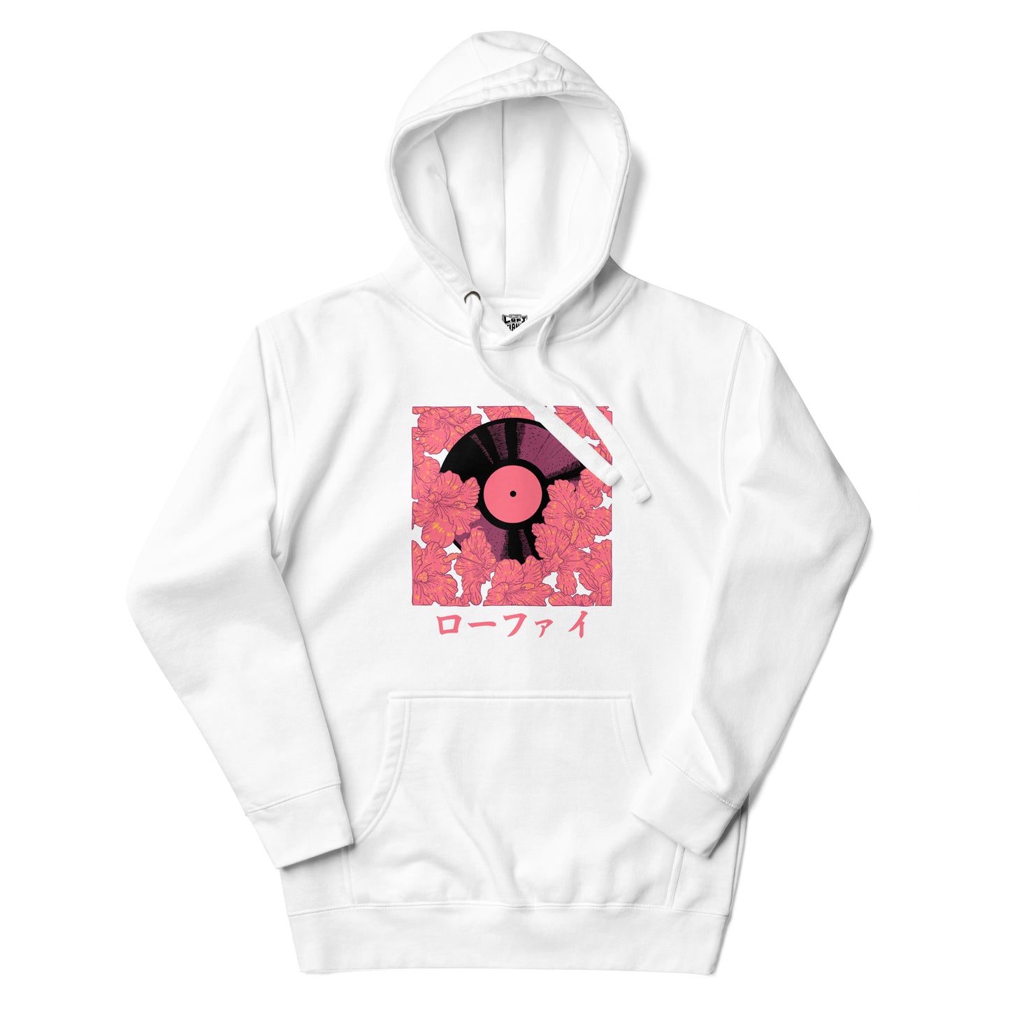 Red Hibiscus Vinyl Unisex Hoodie