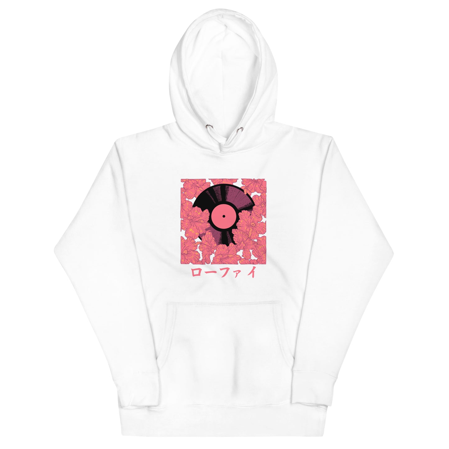 Red Hibiscus Vinyl Unisex Hoodie