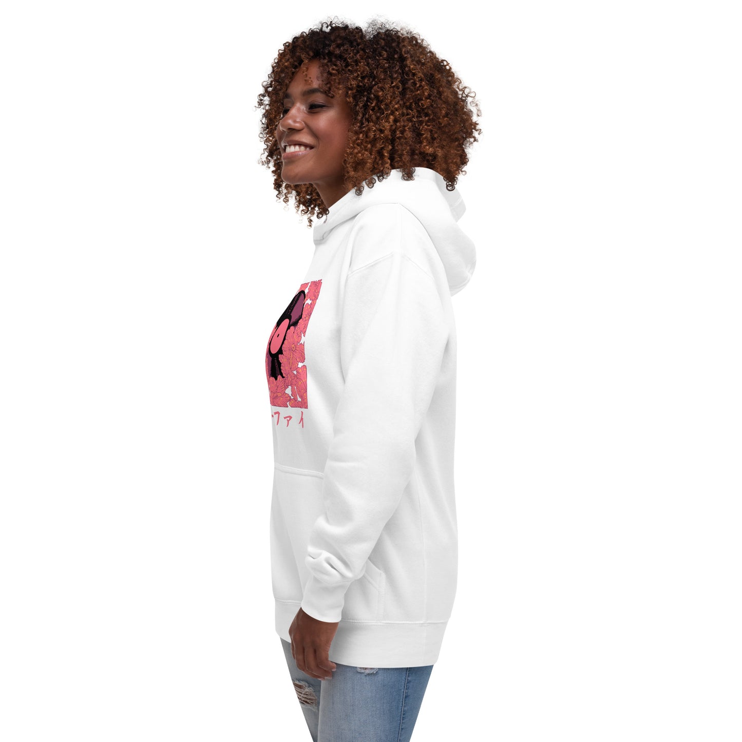 Red Hibiscus Vinyl Unisex Hoodie