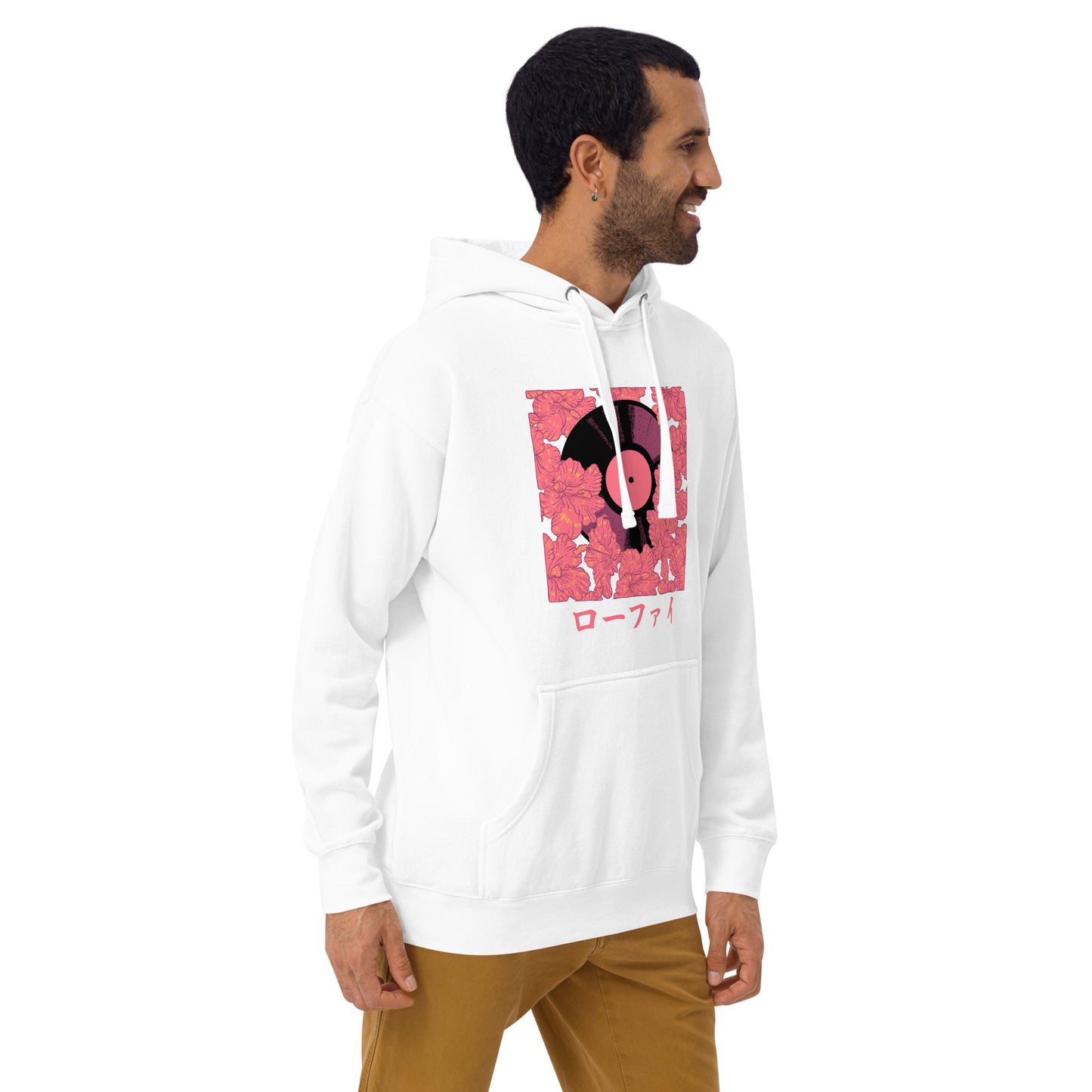 Red Hibiscus Vinyl Unisex Hoodie