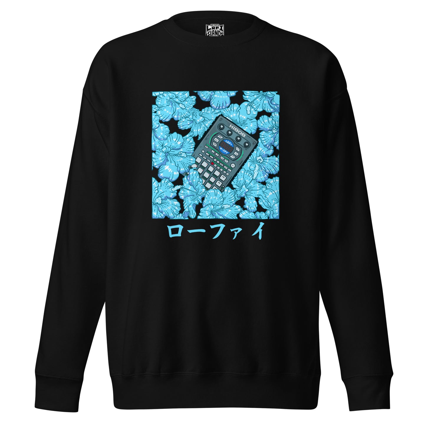 Blue Hibiscus Lo-Fi Unisex Premium Sweatshirt