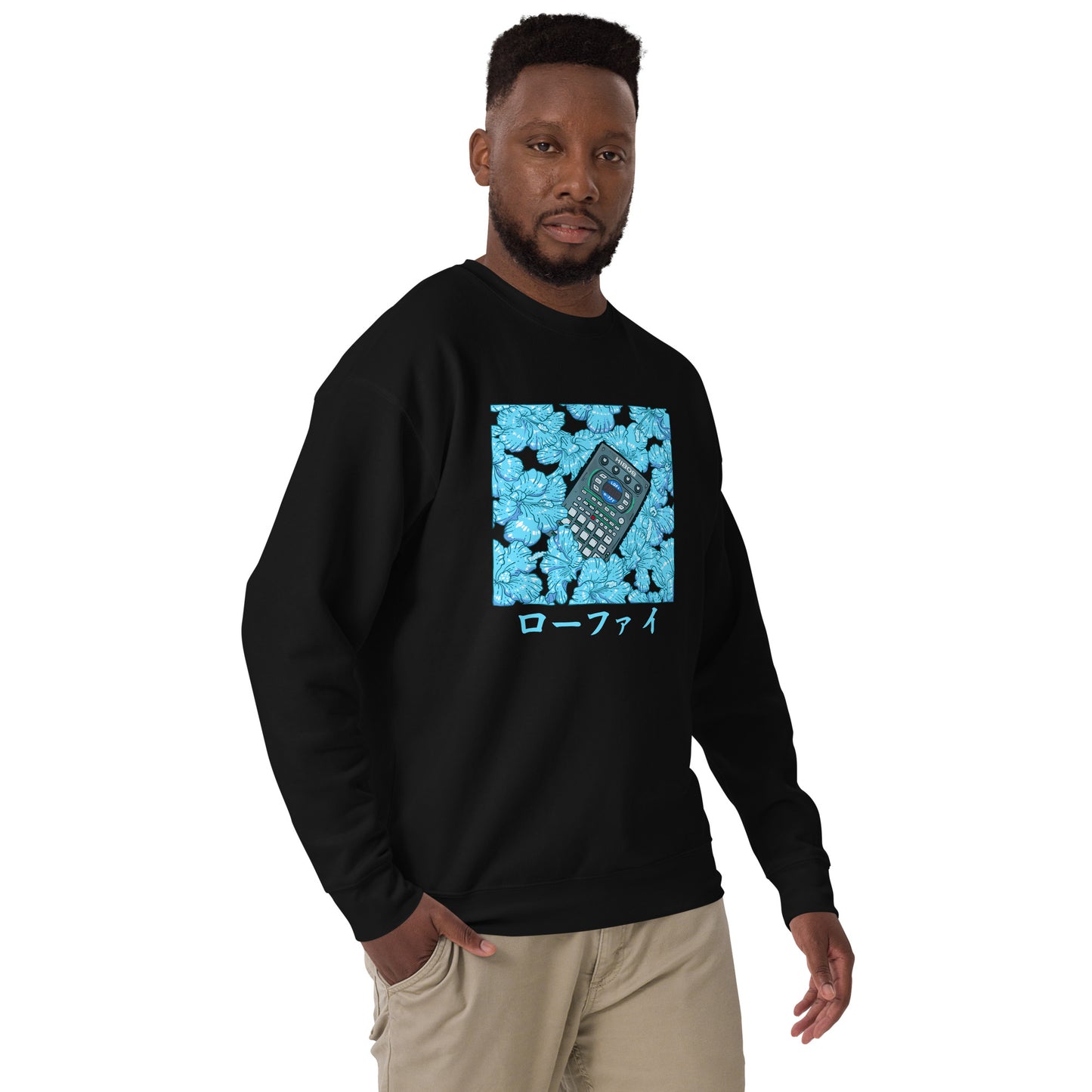 Blue Hibiscus Lo-Fi Unisex Premium Sweatshirt