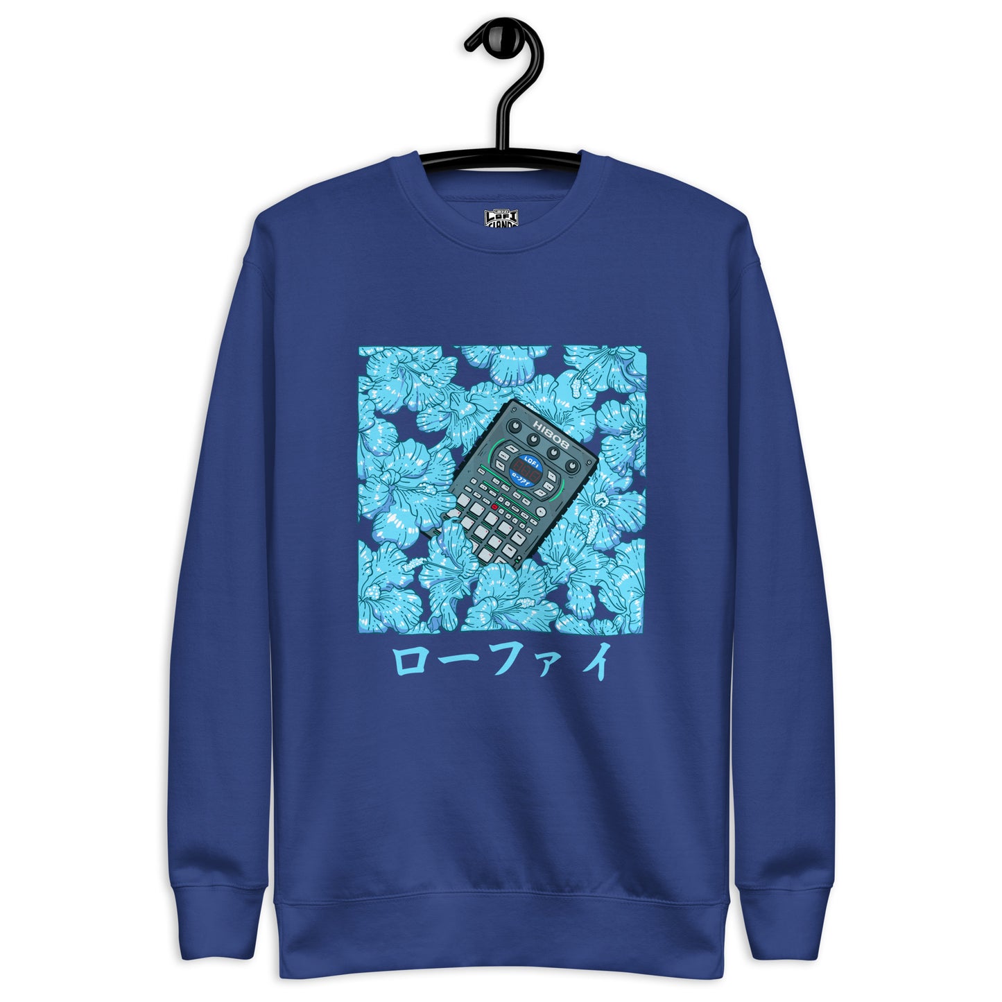 Blue Hibiscus Lo-Fi Unisex Premium Sweatshirt