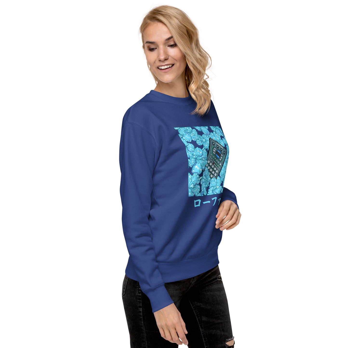 Blue Hibiscus Lo-Fi Unisex Premium Sweatshirt