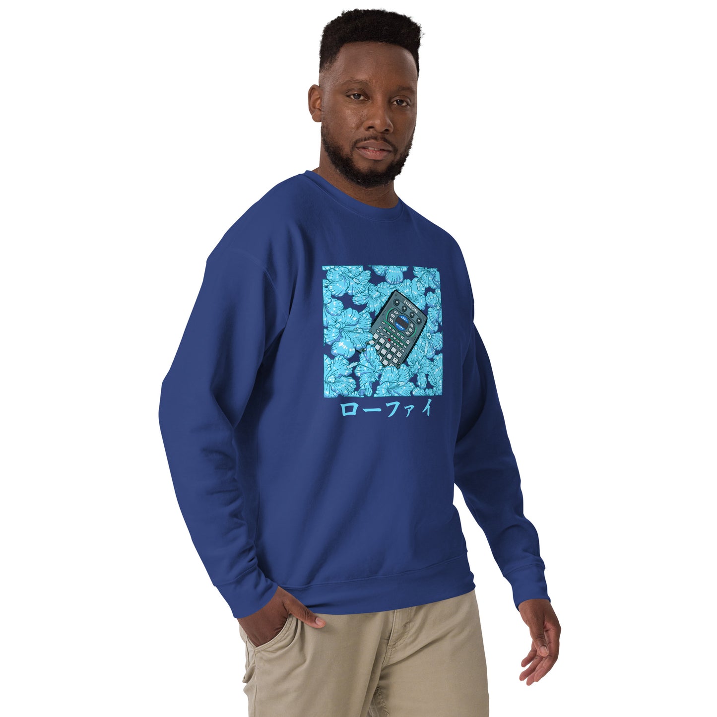 Blue Hibiscus Lo-Fi Unisex Premium Sweatshirt