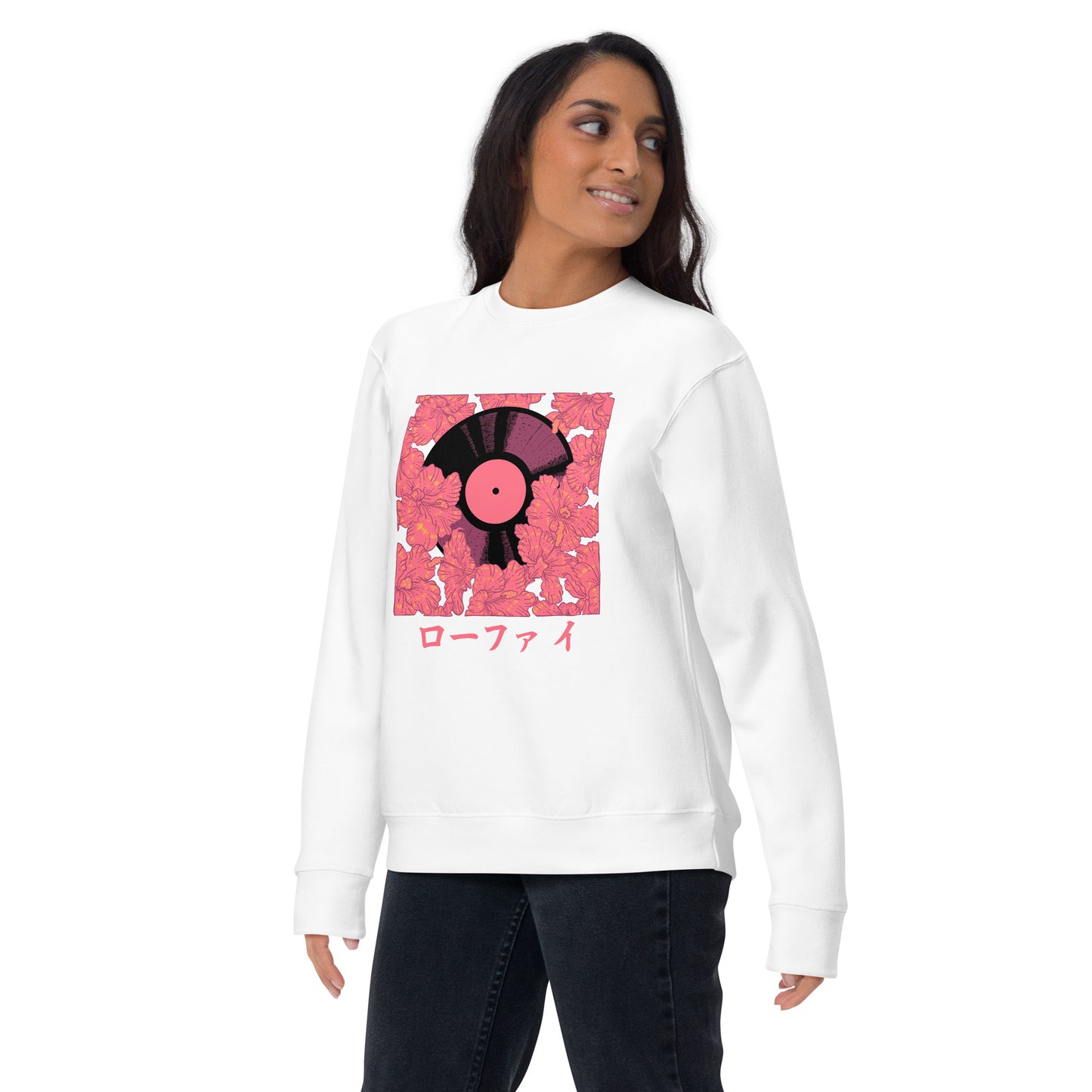 Lo-Fi Vinyl x Red Hibiscus Unisex Premium Sweatshirt