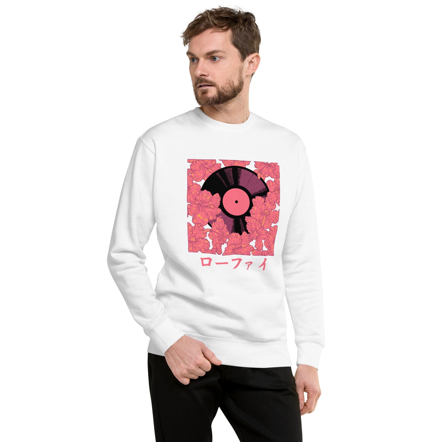 Lo-Fi Vinyl x Red Hibiscus Unisex Premium Sweatshirt