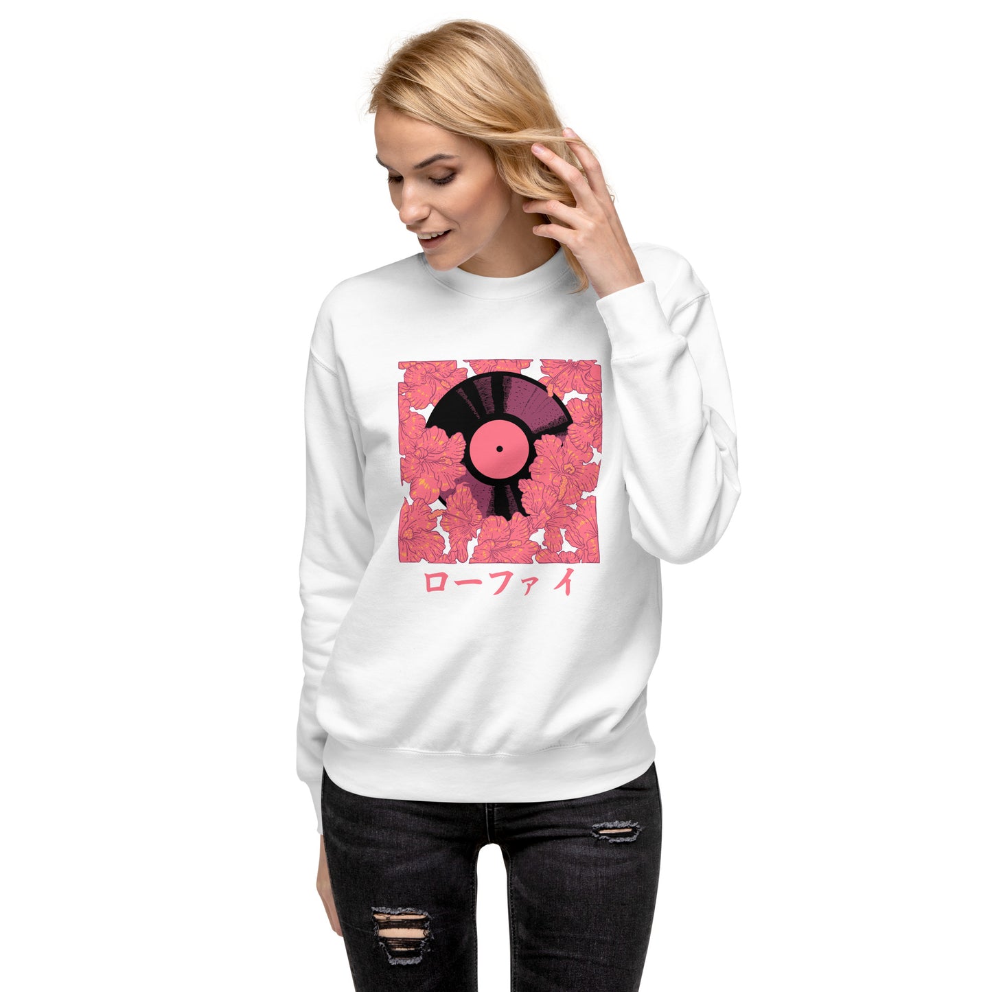 Lo-Fi Vinyl x Red Hibiscus Unisex Premium Sweatshirt