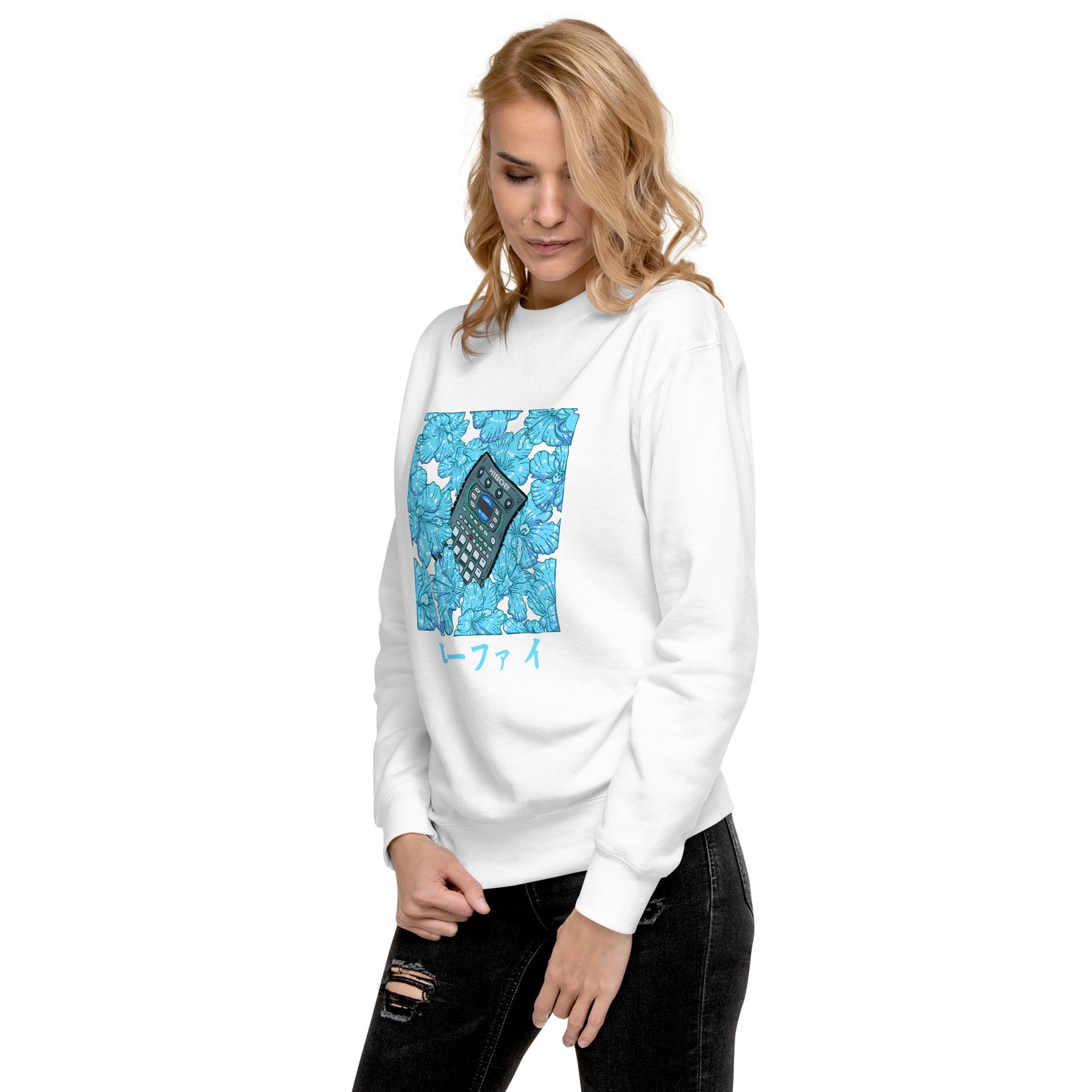 Blue Hibiscus Lo-Fi Unisex Premium Sweatshirt