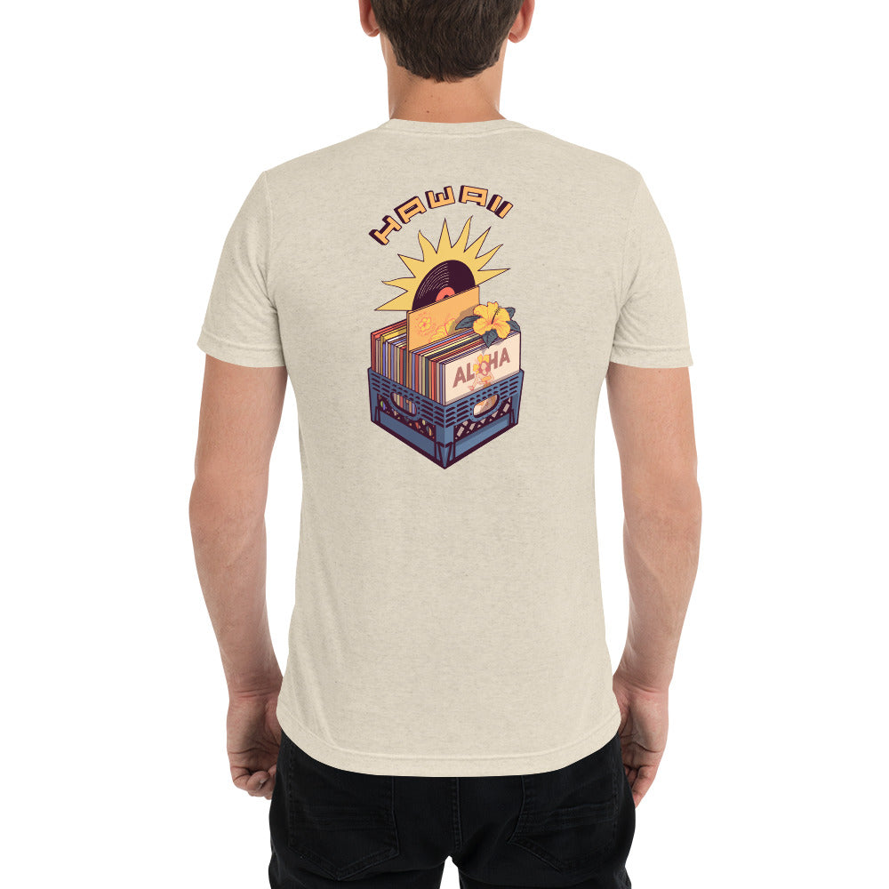 Lo-Fi Islands Hawaii Vinyl Records Short Sleeve T-Shirt