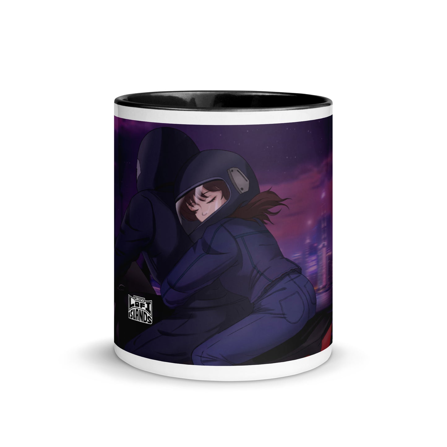 Motorcycle Night Ride Mug with Color Inside