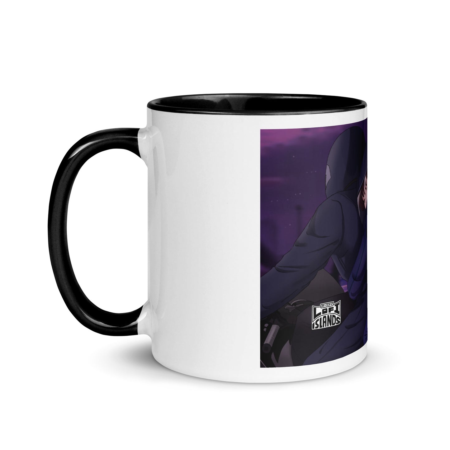 Motorcycle Night Ride Mug with Color Inside