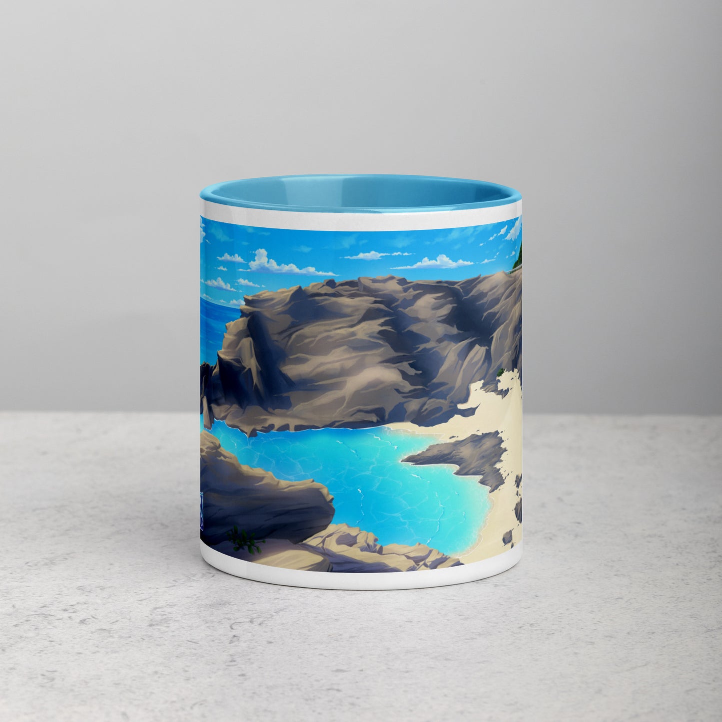 Halona Blowhole and Beach Cove Mug with Color Inside