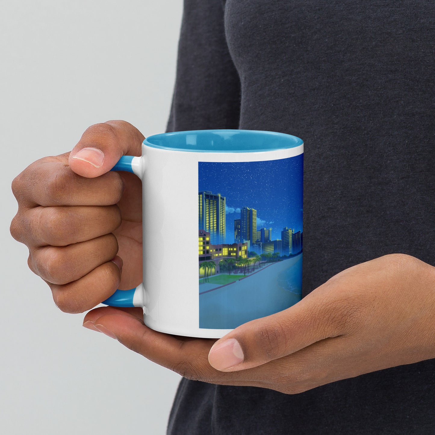 Waikiki Night Mug with Color Inside