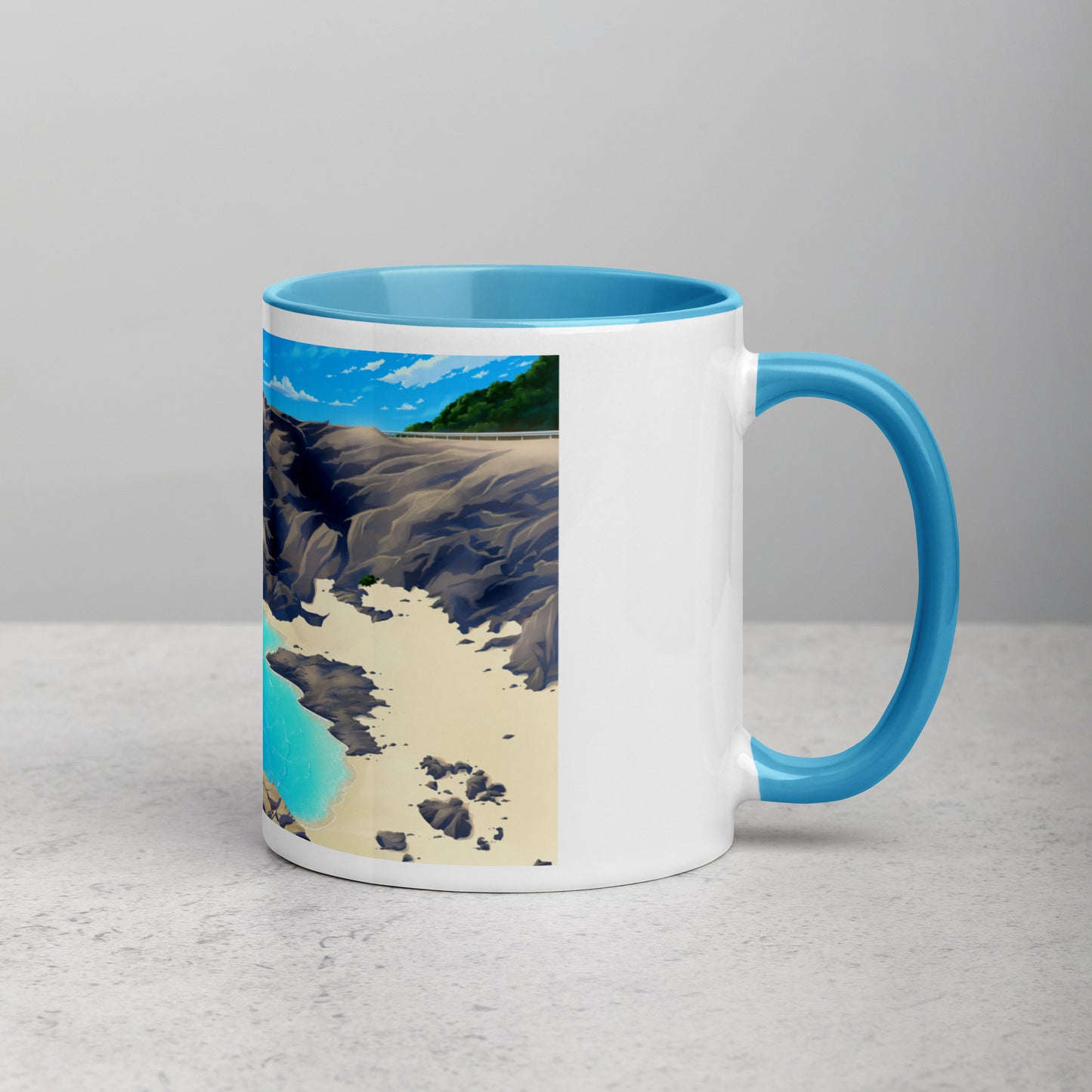 Halona Blowhole and Beach Cove Mug with Color Inside