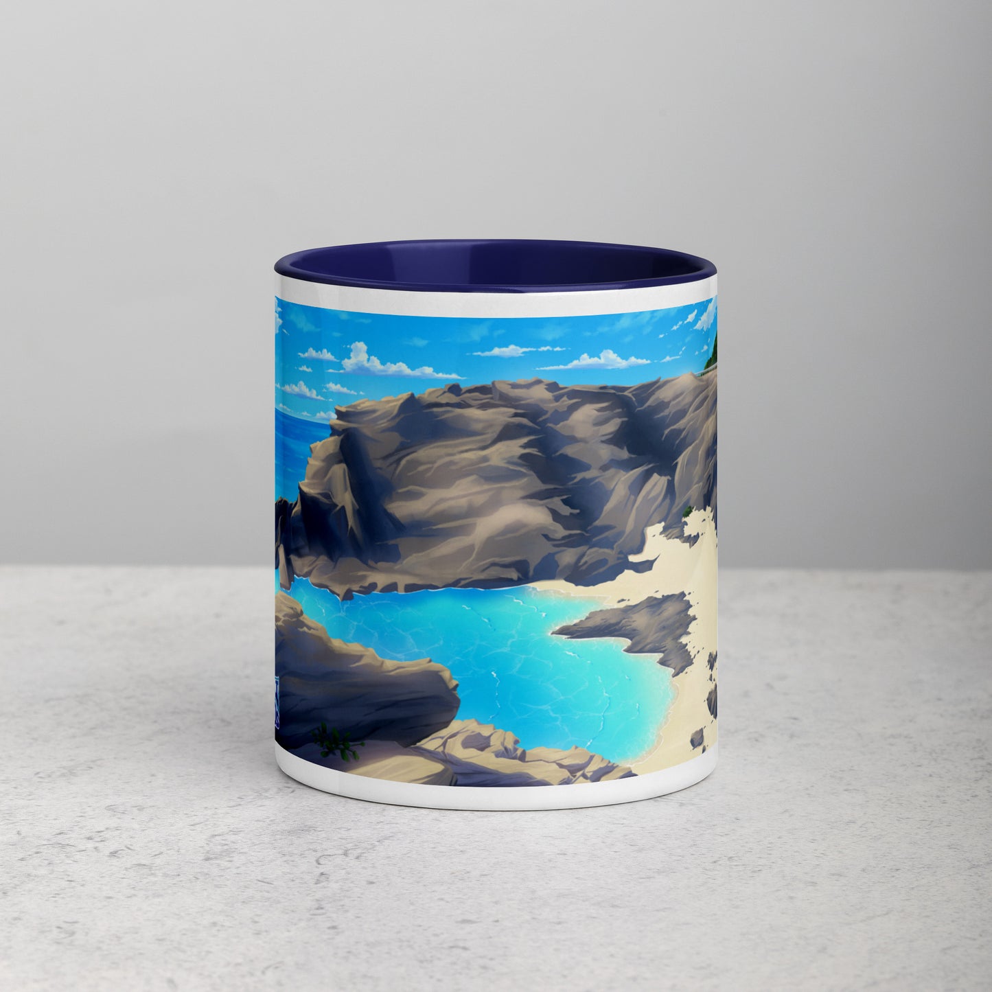 Halona Blowhole and Beach Cove Mug with Color Inside