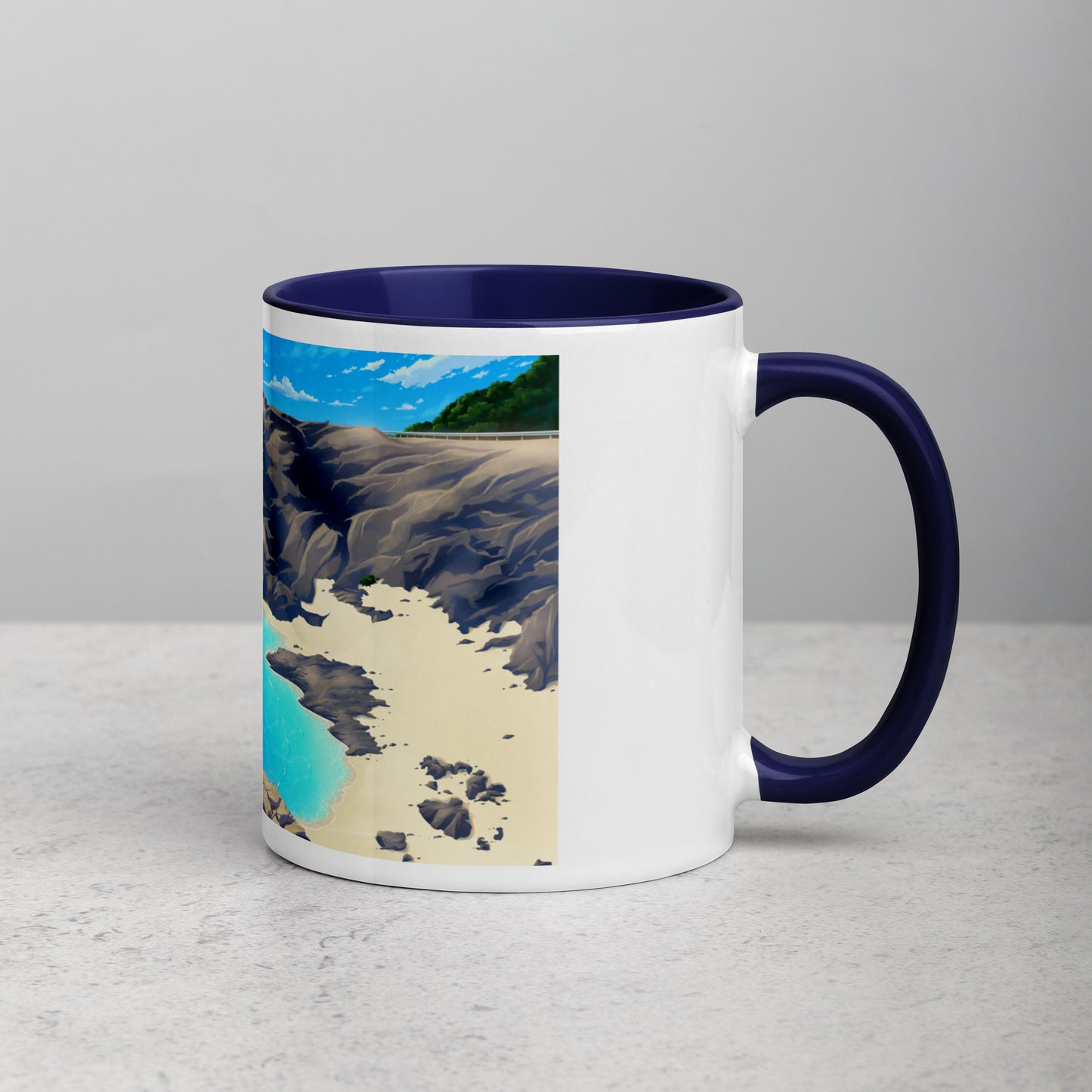 Halona Blowhole and Beach Cove Mug with Color Inside