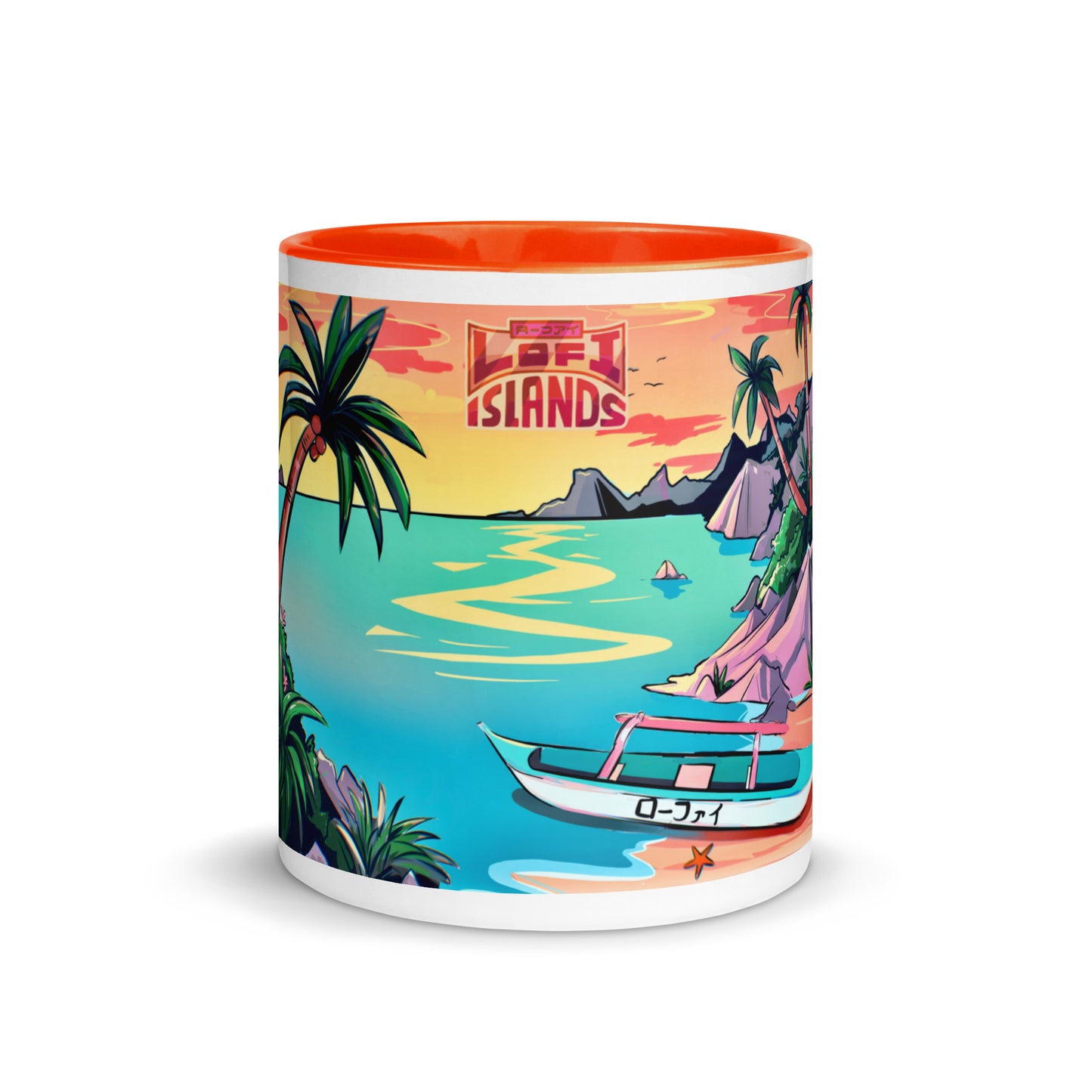 Lo-Fi Islands Beach Mug with Color Inside