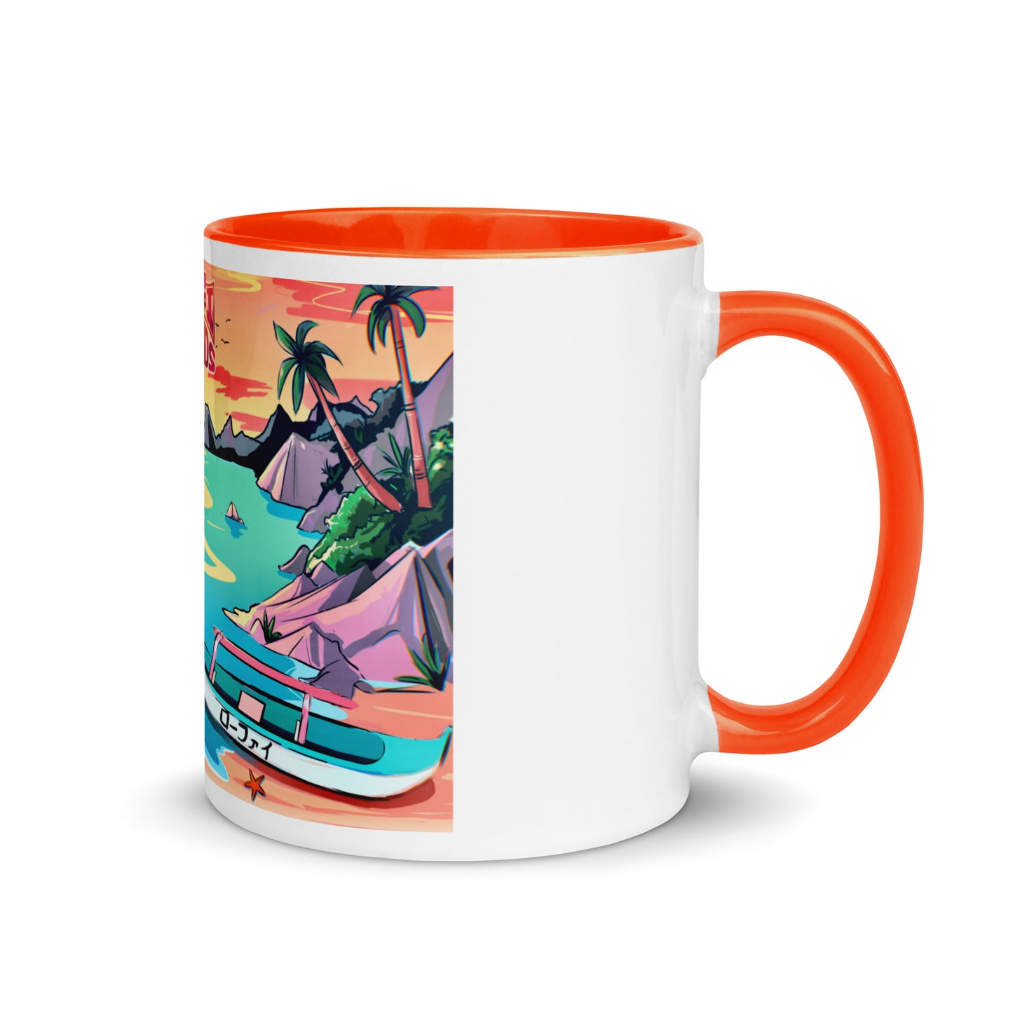 Lo-Fi Islands Beach Mug with Color Inside