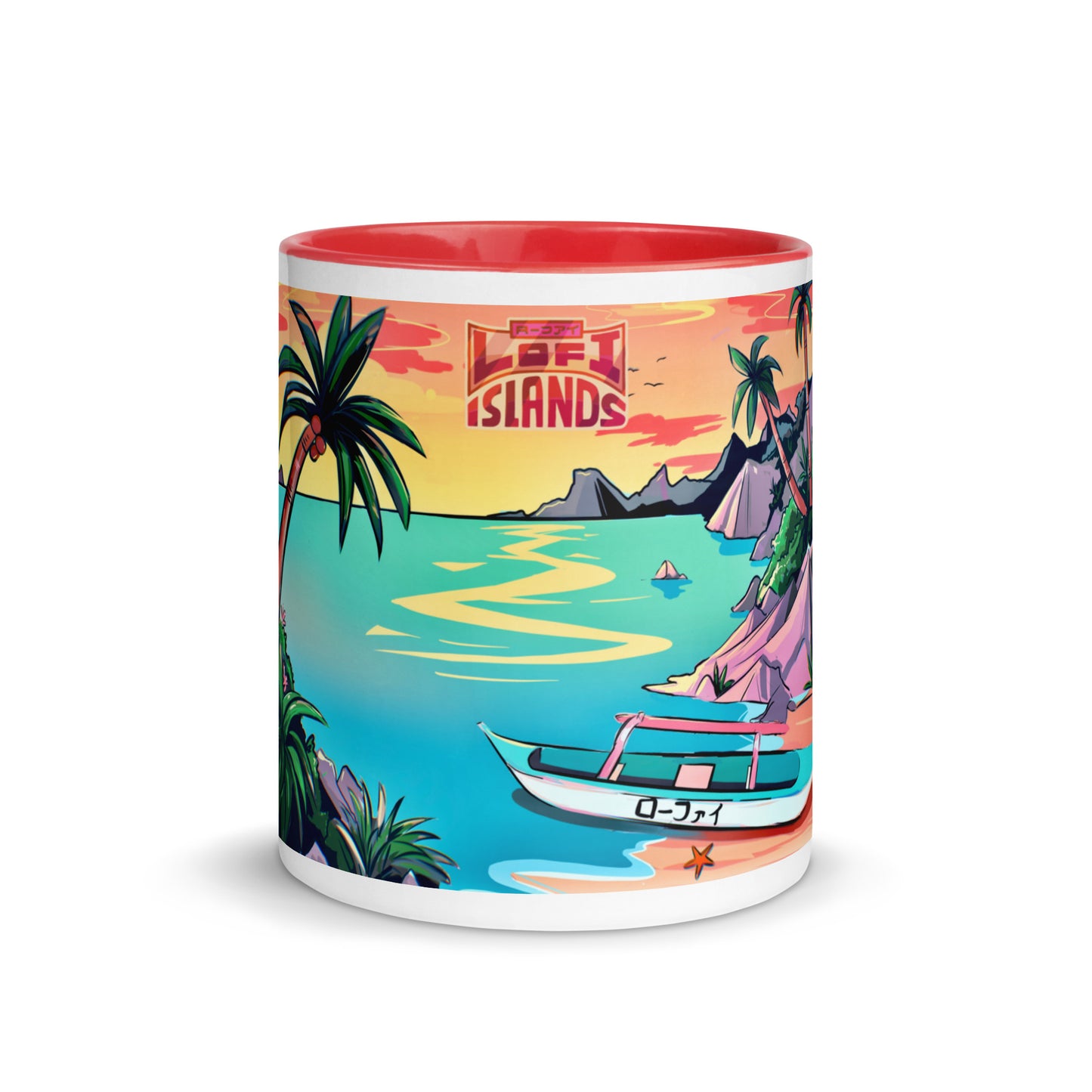 Lo-Fi Islands Beach Mug with Color Inside