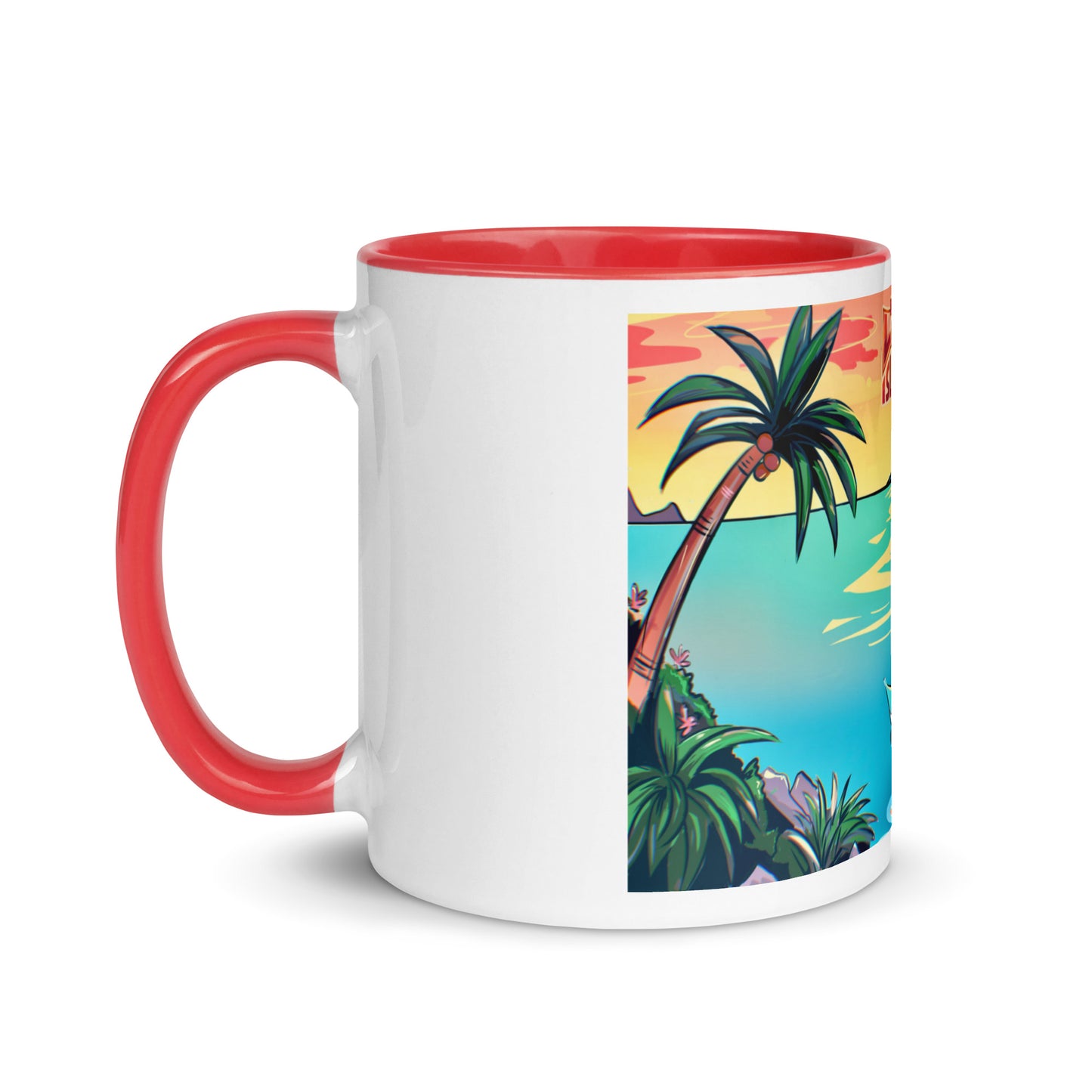 Lo-Fi Islands Beach Mug with Color Inside