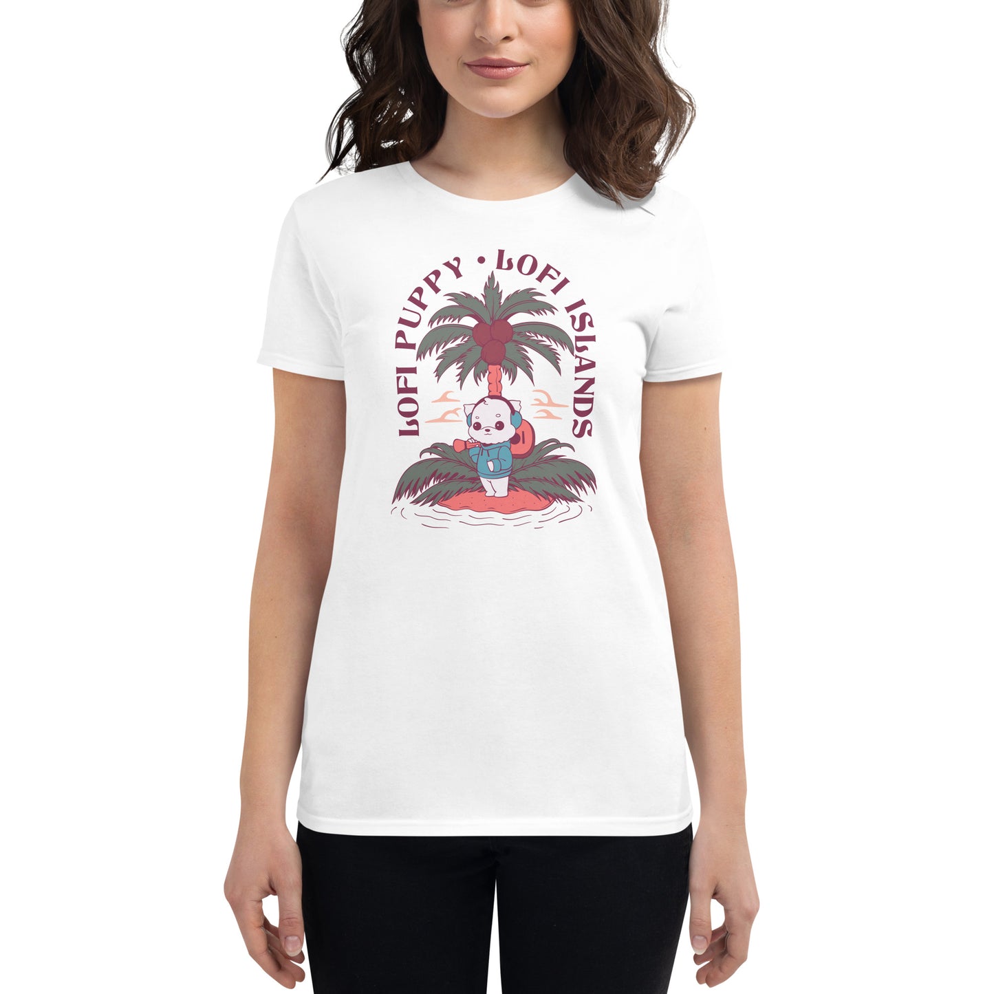 Lo-Fi Islands Puppy Women's Short Sleeve T-Shirt