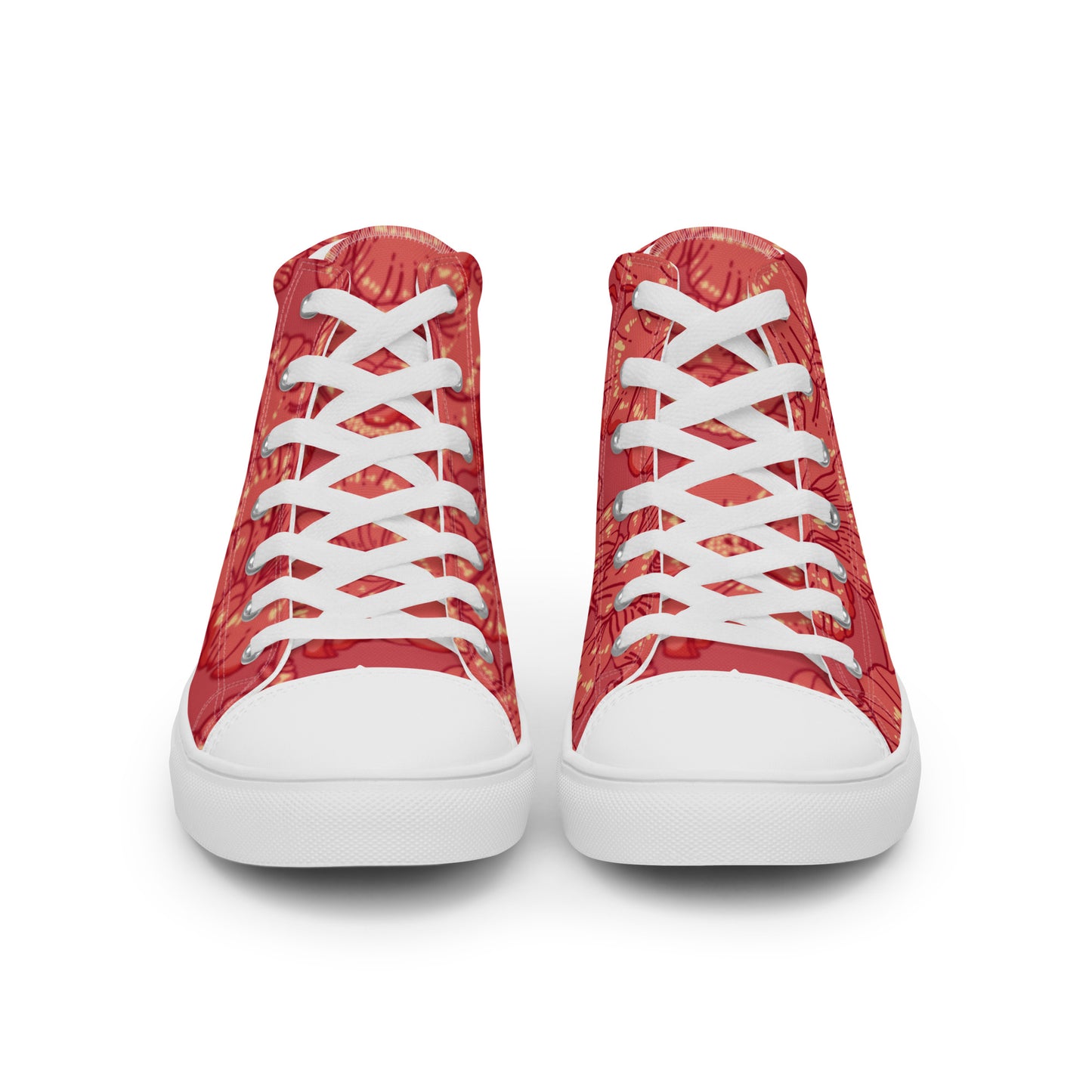 Red Hibiscus Women’s High Top Shoes