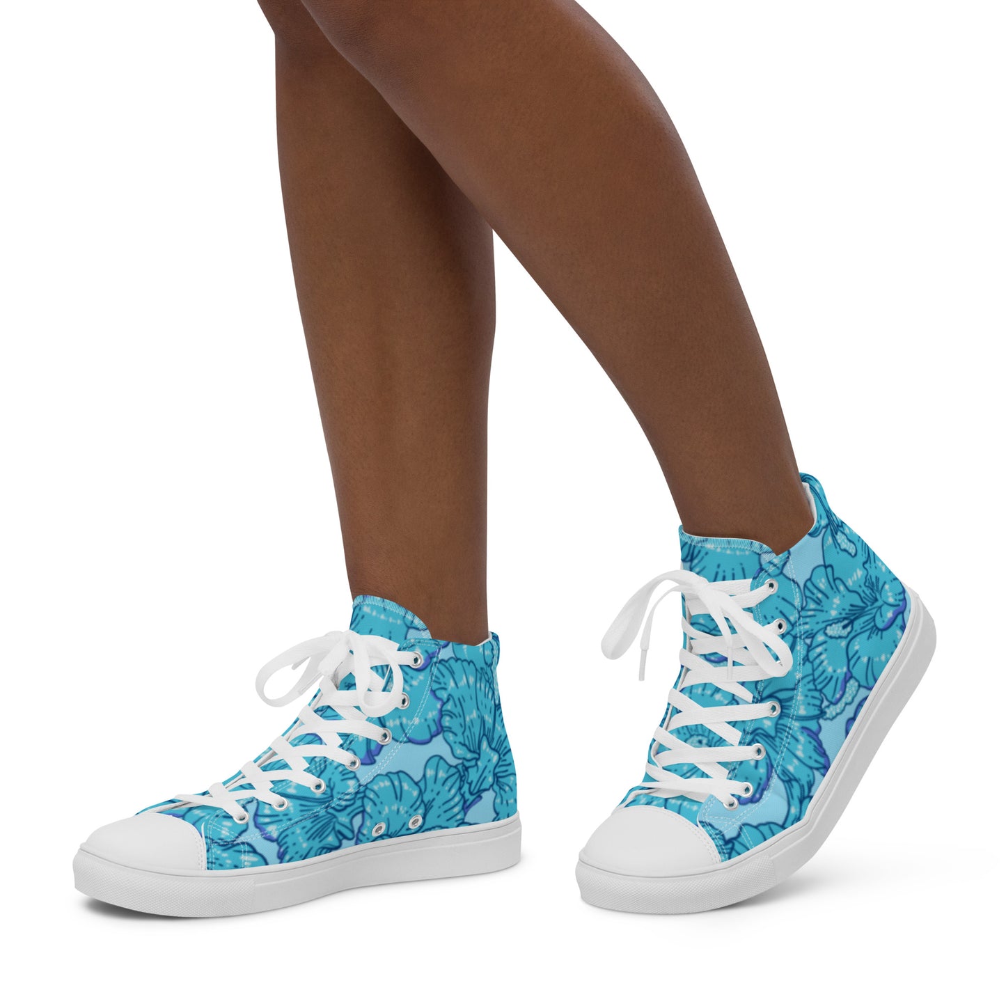 Blue Hibiscus Women’s High Top Shoes