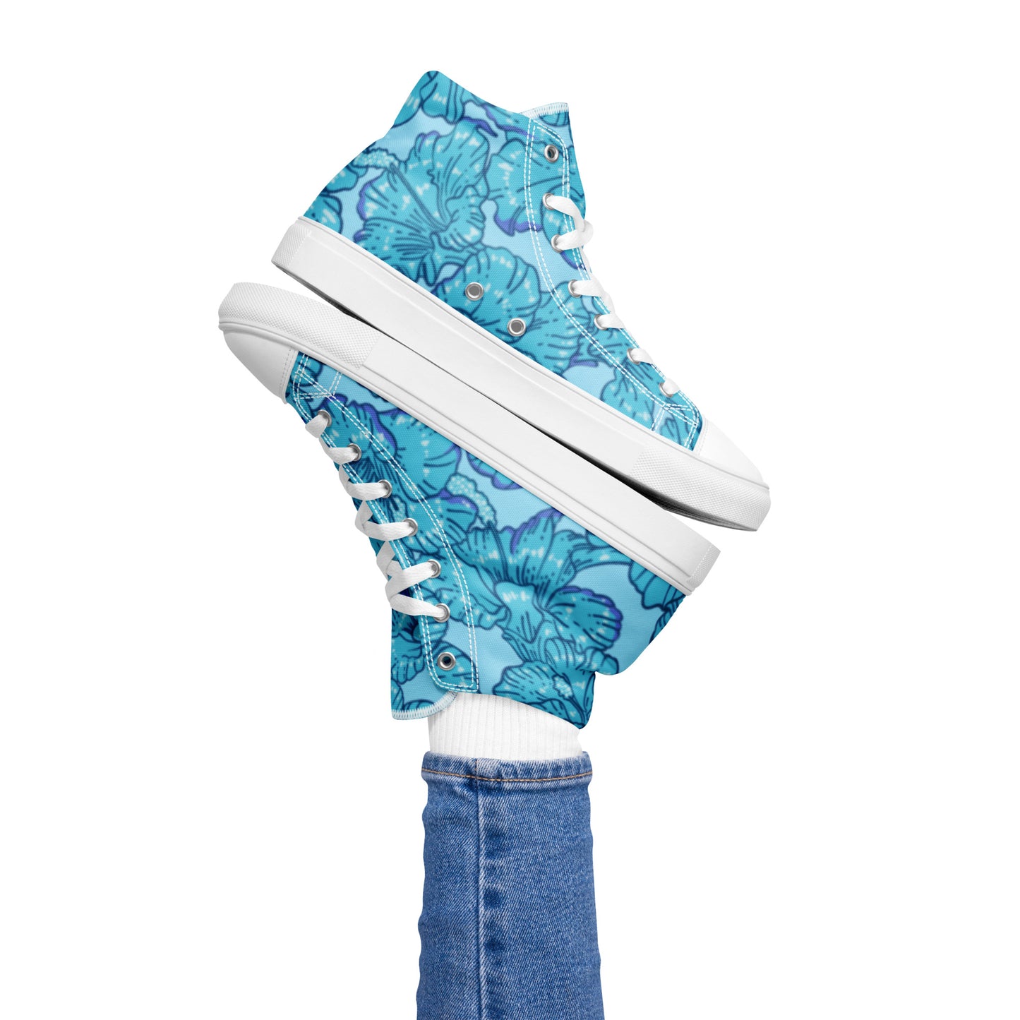 Blue Hibiscus Women’s High Top Shoes