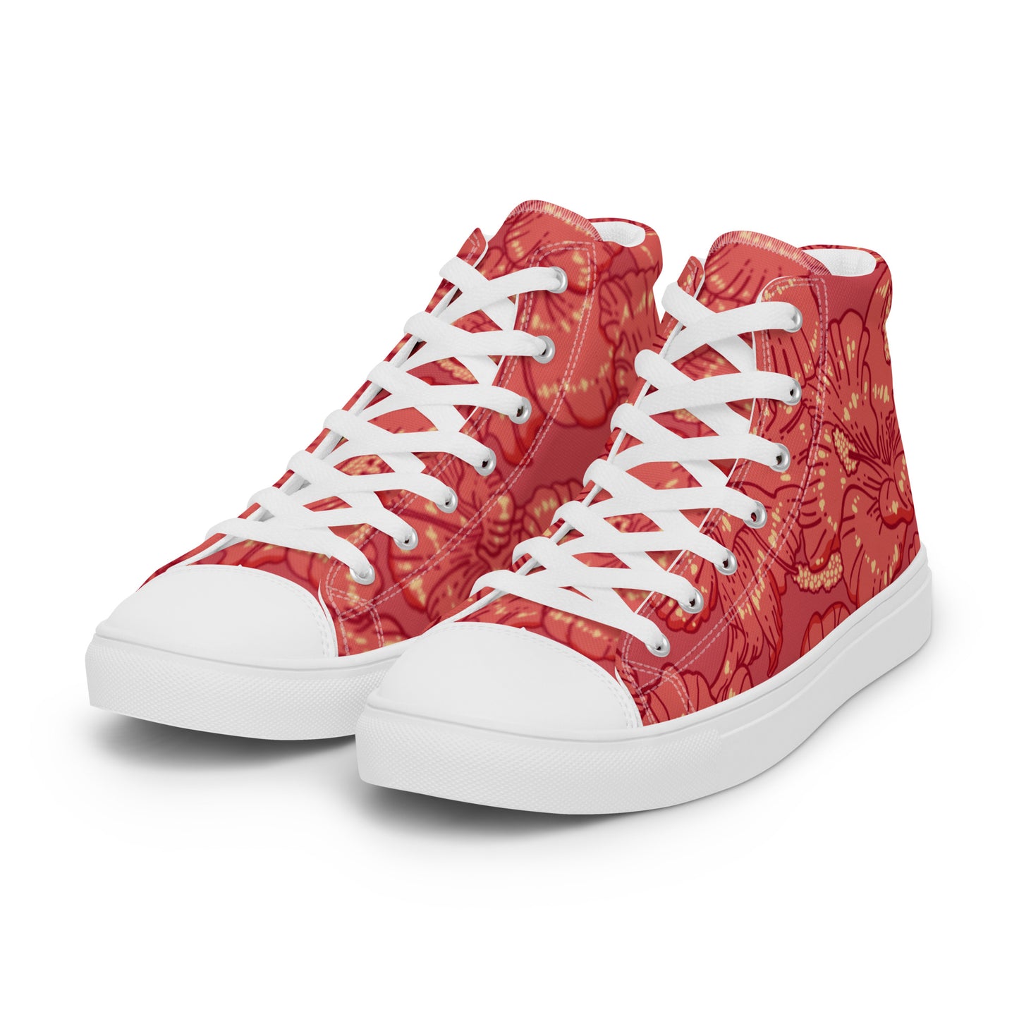 Red Hibiscus Women’s High Top Shoes