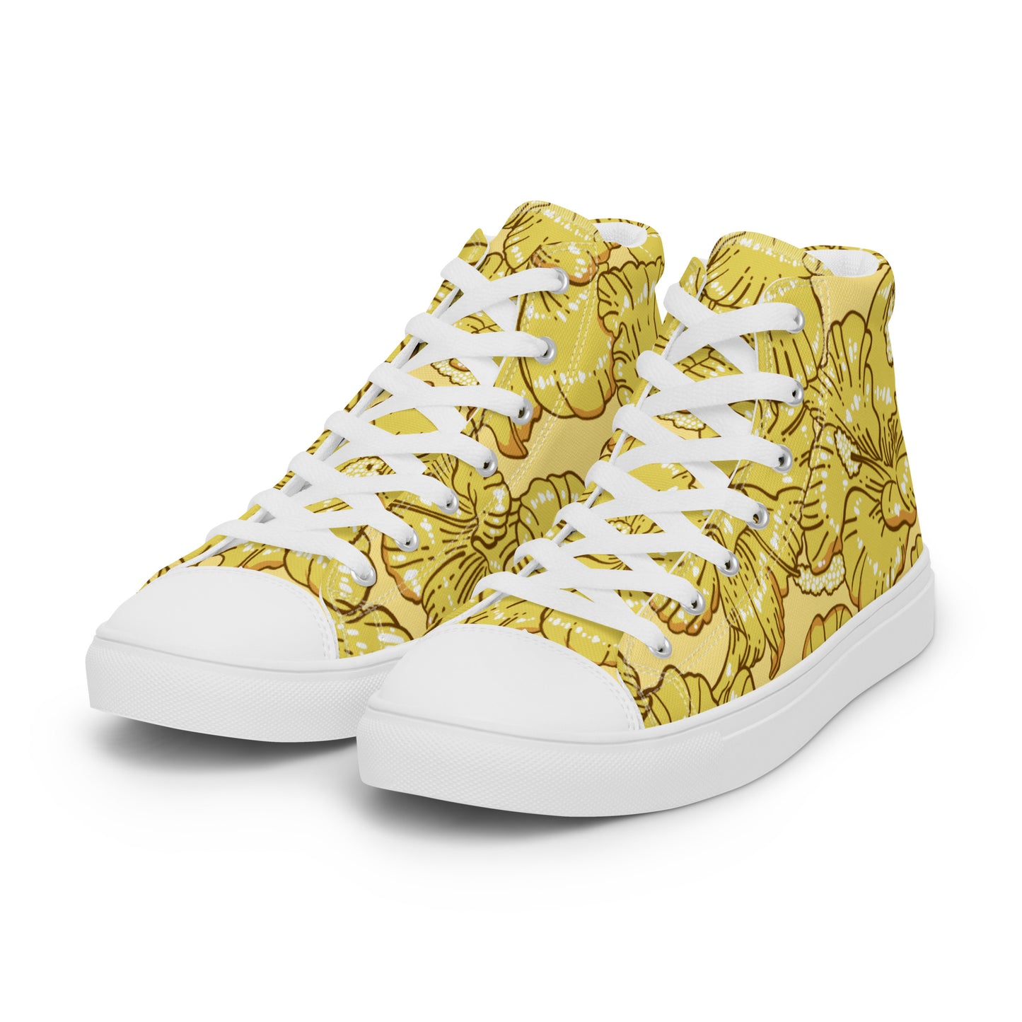 Gold Hibiscus Women’s High Top Shoes