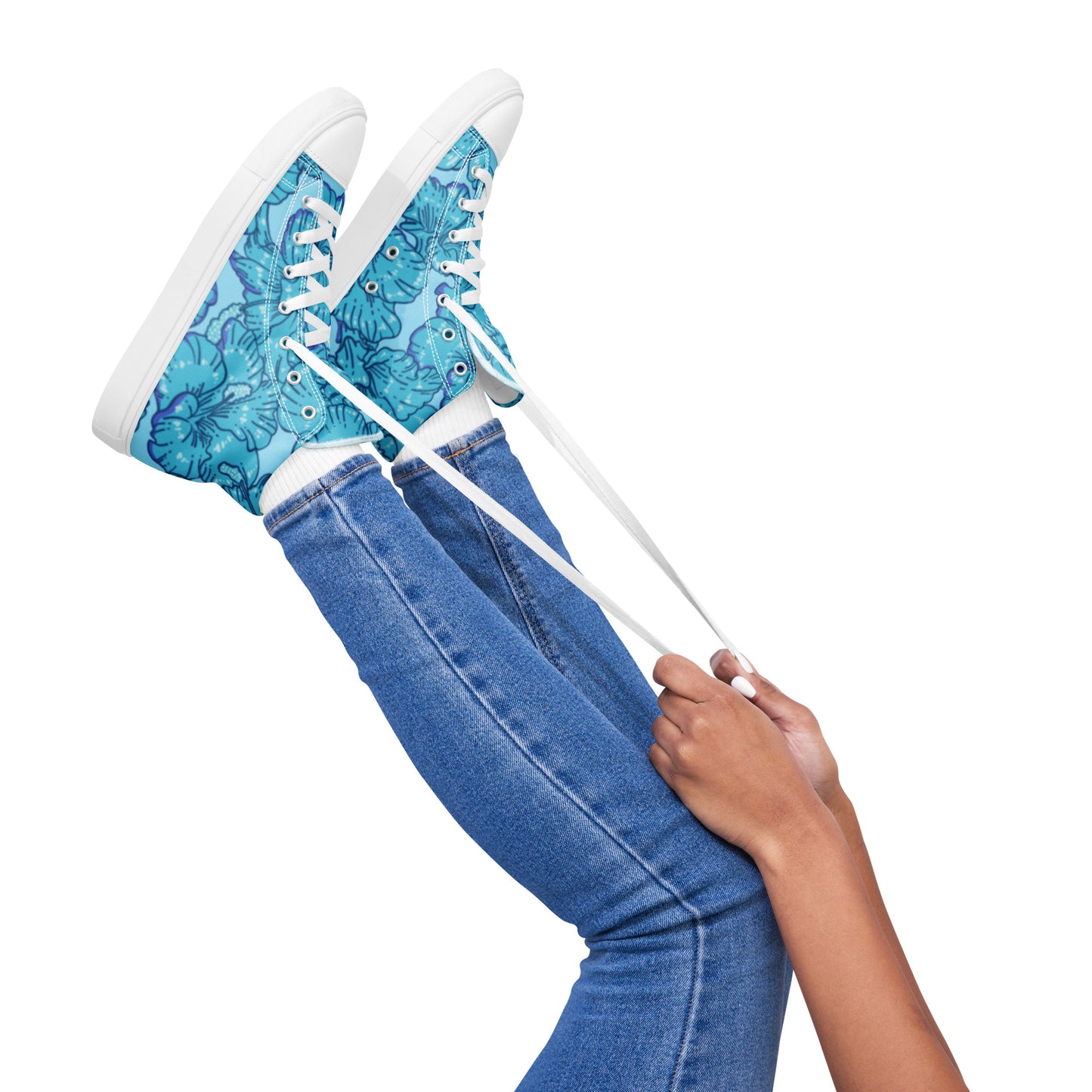 Blue Hibiscus Women’s High Top Shoes