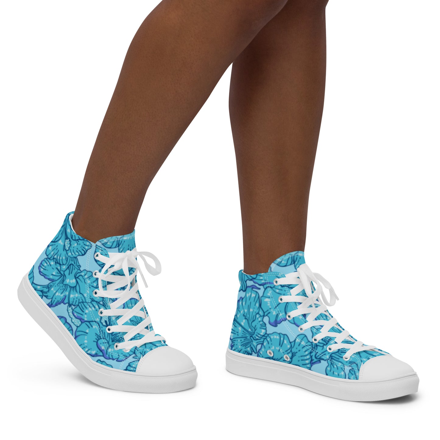 Blue Hibiscus Women’s High Top Shoes