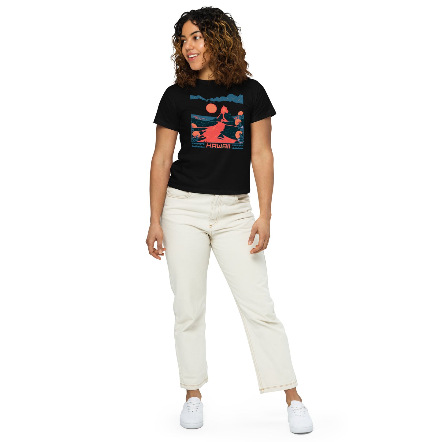 Volcano Hawaii Remix Women’s High-Waisted T-Shirt