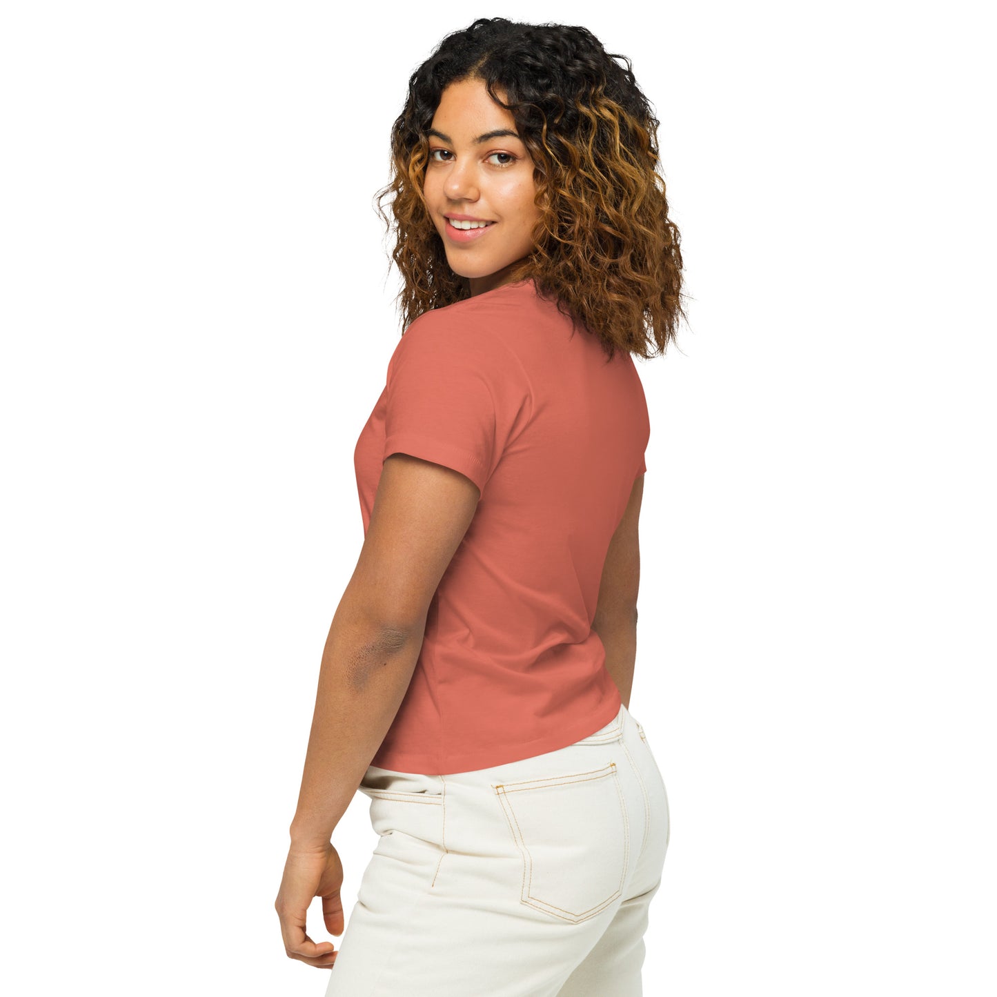 Red Hibiscus Hawaii Women’s High-Waisted T-Shirt