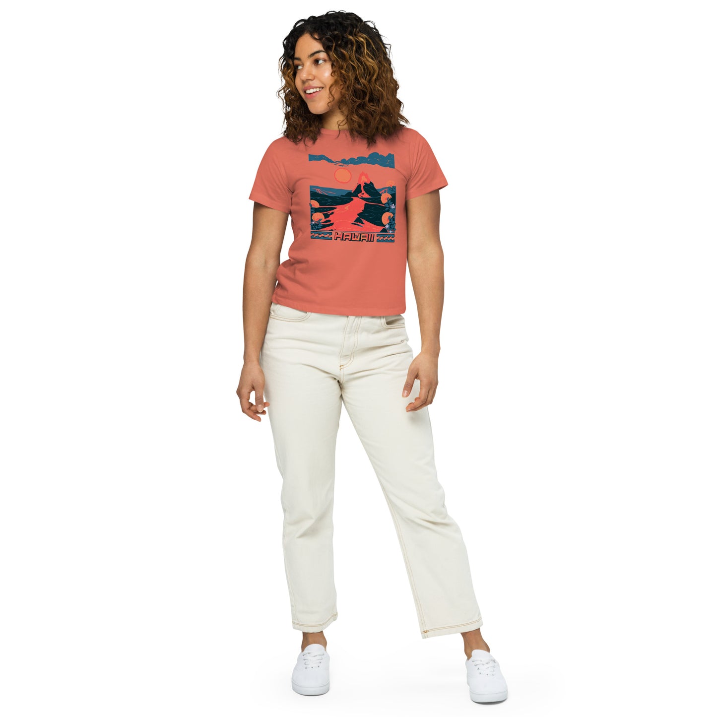 Volcano Hawaii Remix Women’s High-Waisted T-Shirt