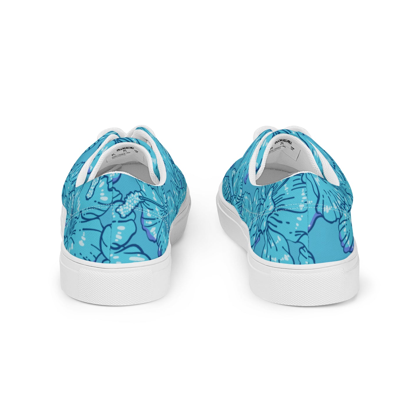 Blue Hibiscus Women’s Lace-Up Canvas Shoes