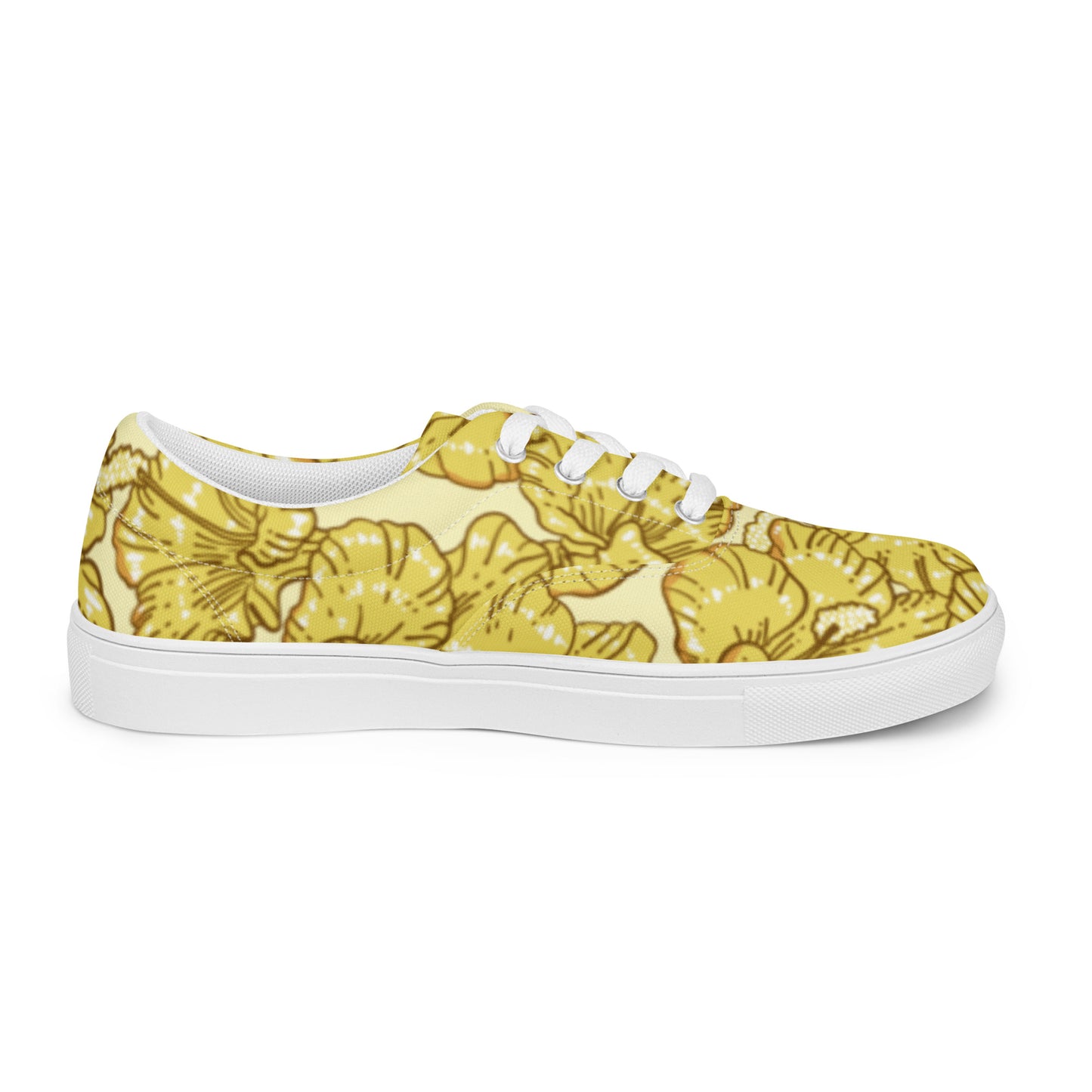 Gold Hibiscus Women’s Lace-Up Shoes